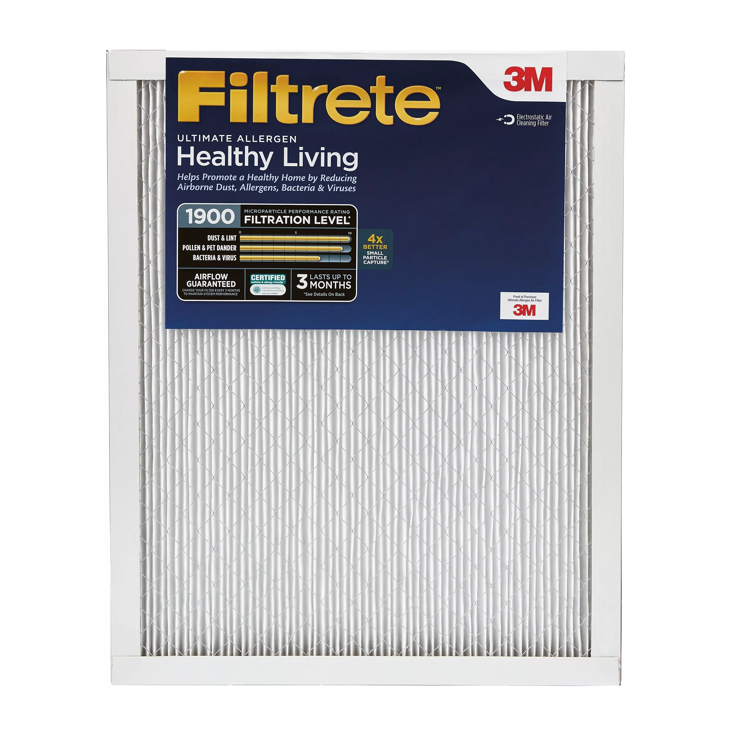 Filtrete™ Ultimate Allergen Reduction Filter UT26-2PK-1E, 20 in x 24 in x 1 in (50.8 cm x 60.9 cm x 2.5 cm)