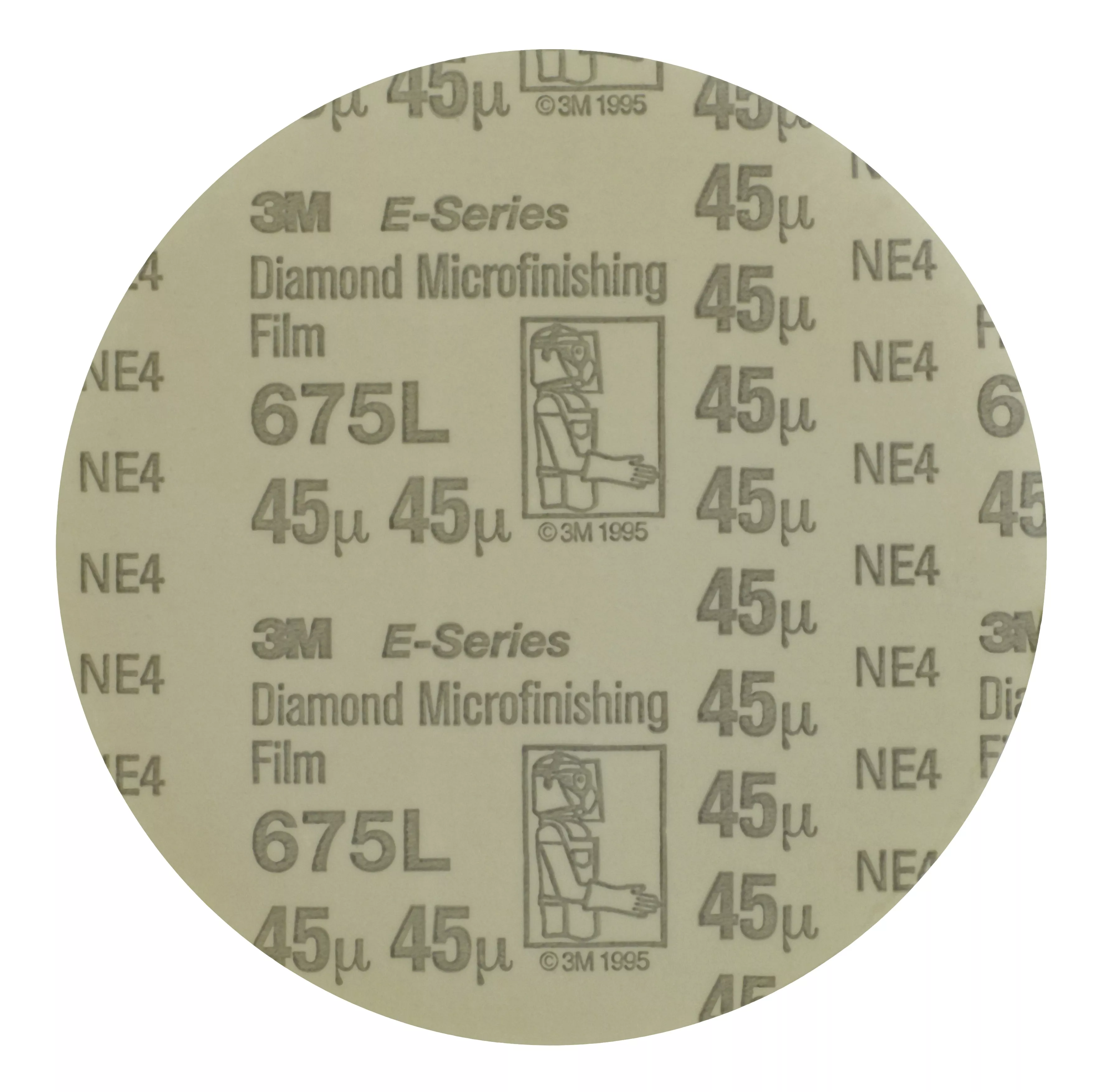 3M™ Diamond Microfinishing PSA Film Disc 675L, 3 in x NH, 45 Micron,
100/Bag, 1000 ea/Case