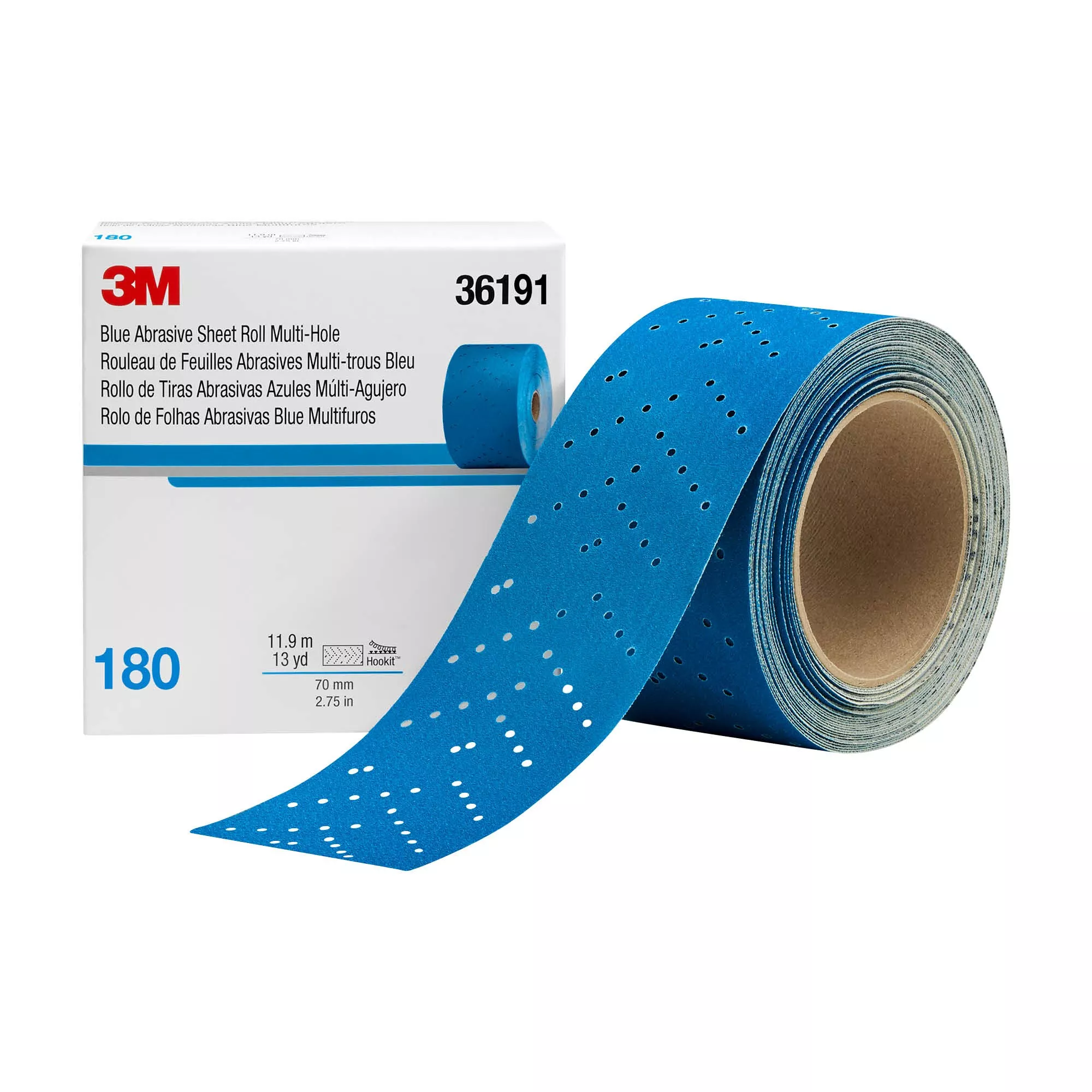 SKU 7100091070 | 3M™ Hookit™ Blue Abrasive Sheet Roll Multi-hole