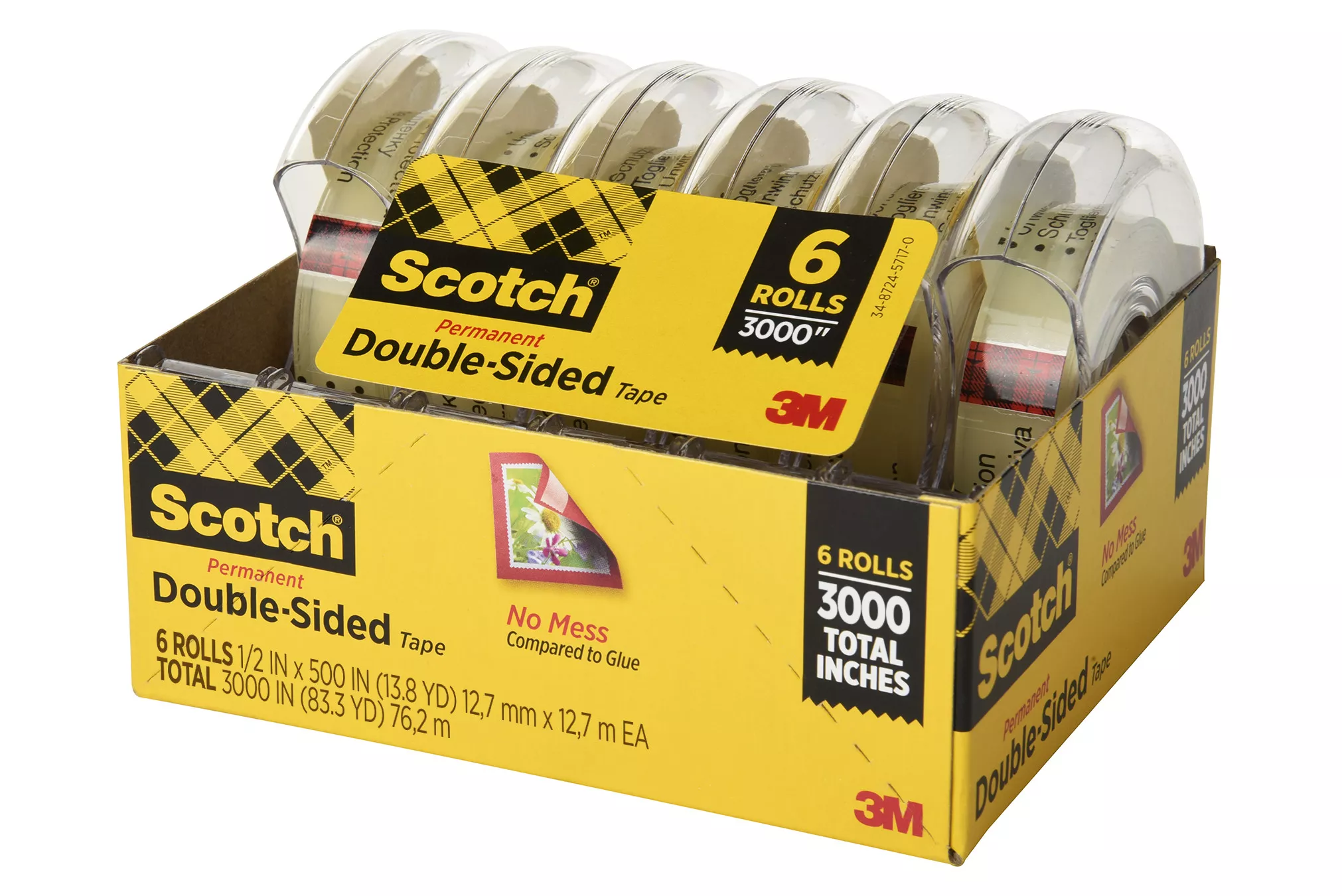 SKU 7010384727 | Scotch® Double Sided Tape 6137H-2PC-MP 1/2 in x 500 in