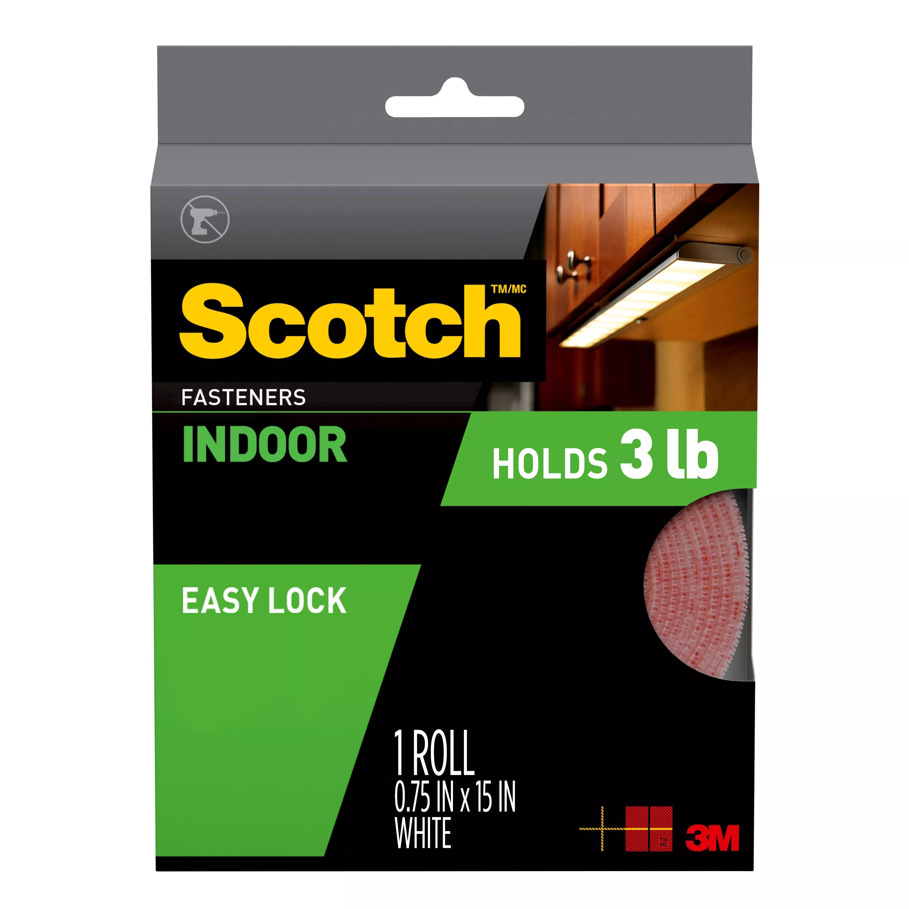 Scotch™ Indoor Fasteners RF4760, 3/4 in x 15 ft (19,0 mm x 4,57 m) White
1 Set of Strips