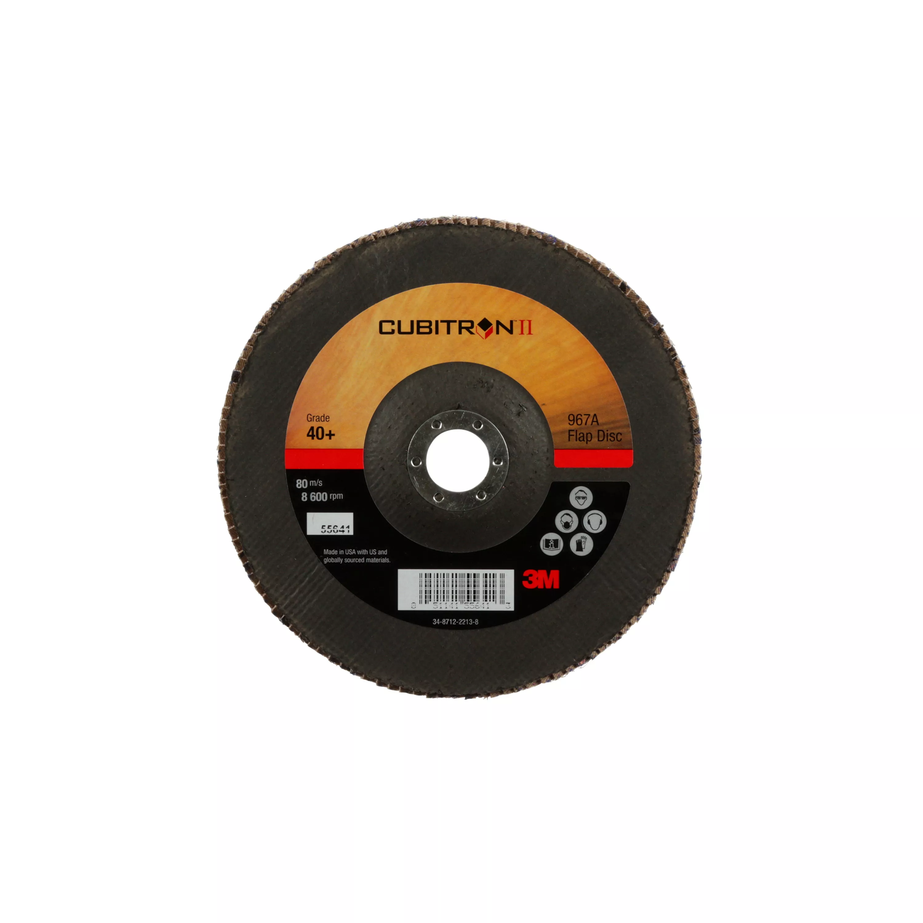 SKU 7010300290 | 3M™ Cubitron™ II Flap Disc 967A