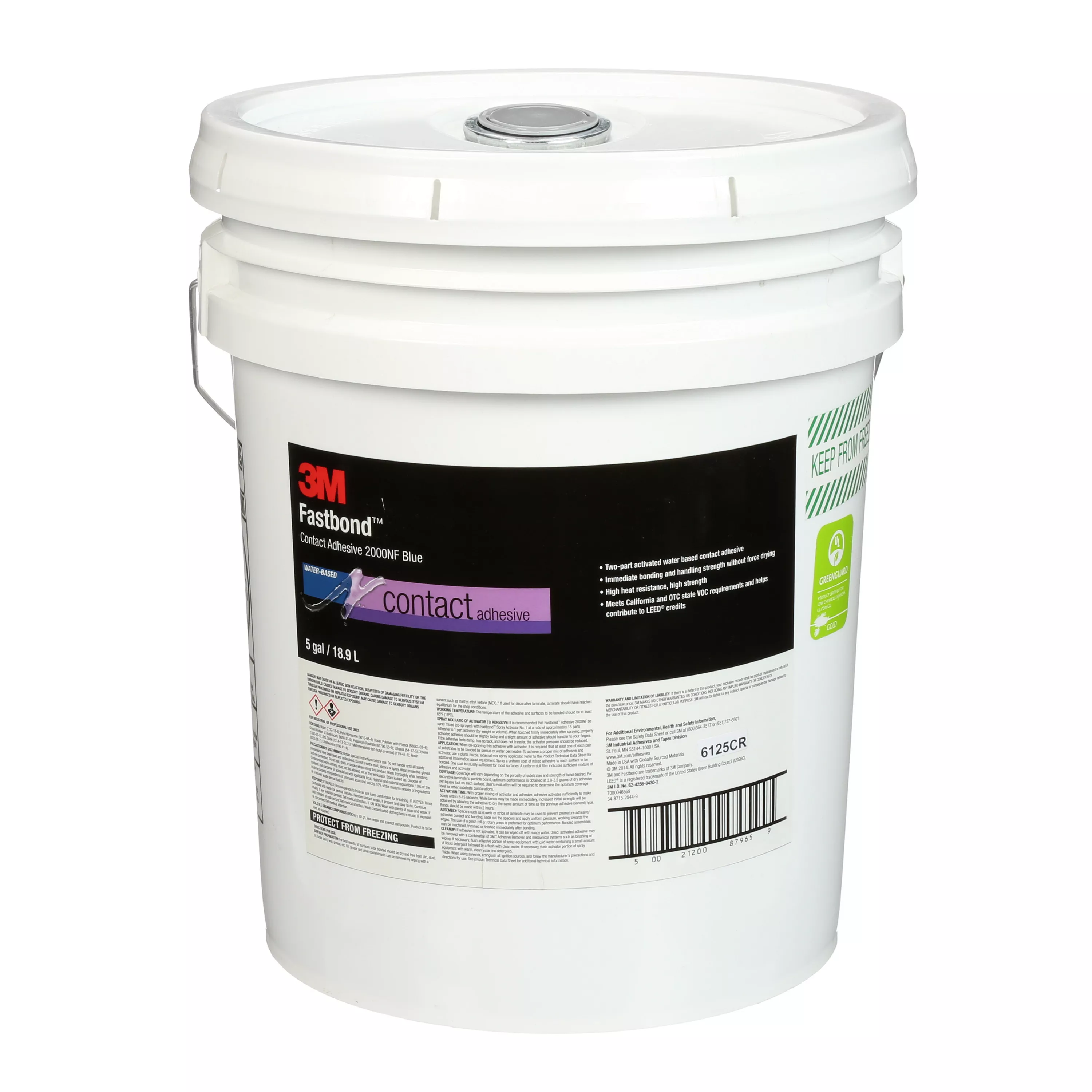 3M™ Fastbond™ Contact Adhesive 2000NF, Blue, 5 Gallon Poly Pour Spout, 1
Can/Drum