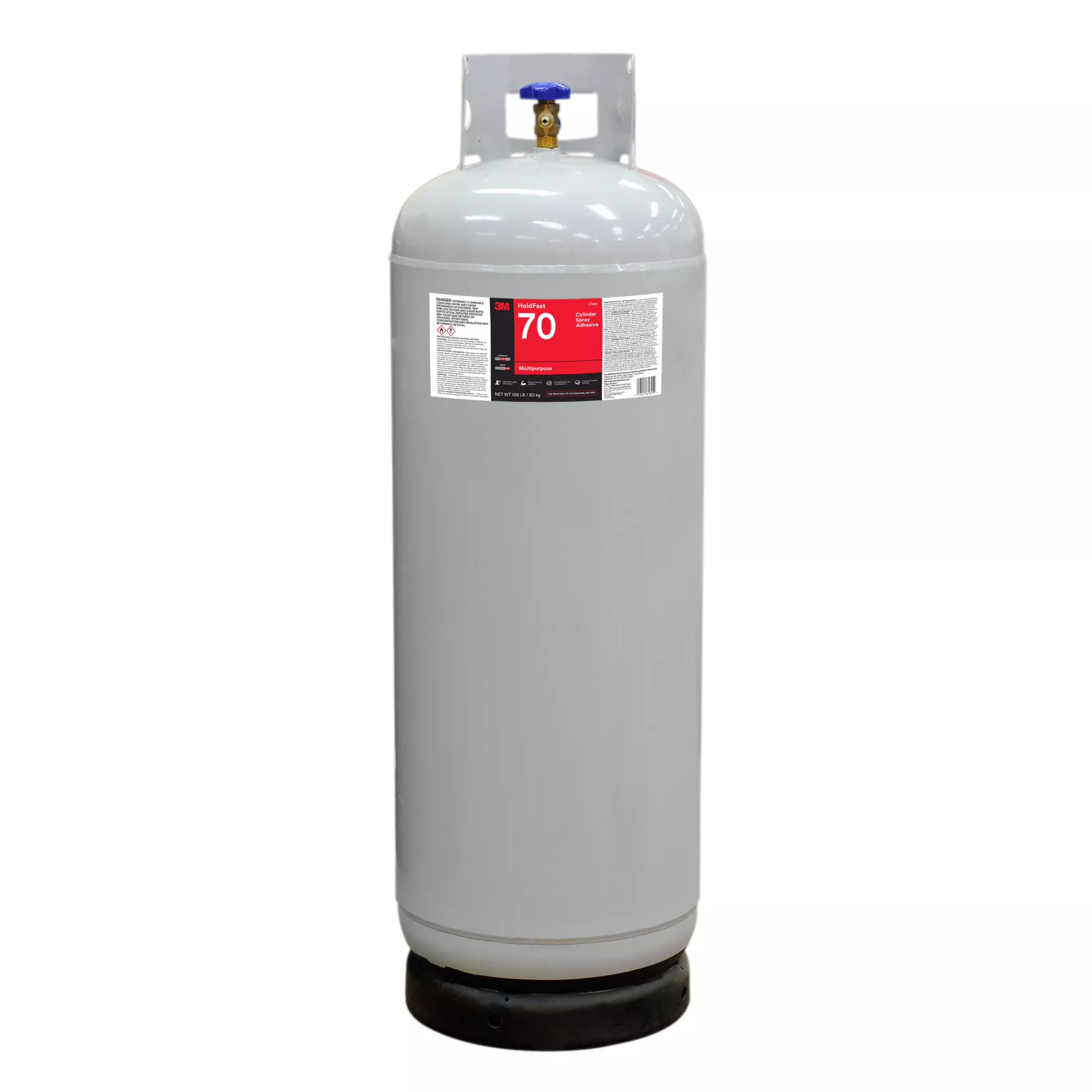 3M™ HoldFast 70, Cylinder Spray Adhesive, Clear, Intermediate (Net Wt
139 lb), 1 Each/Cylinder