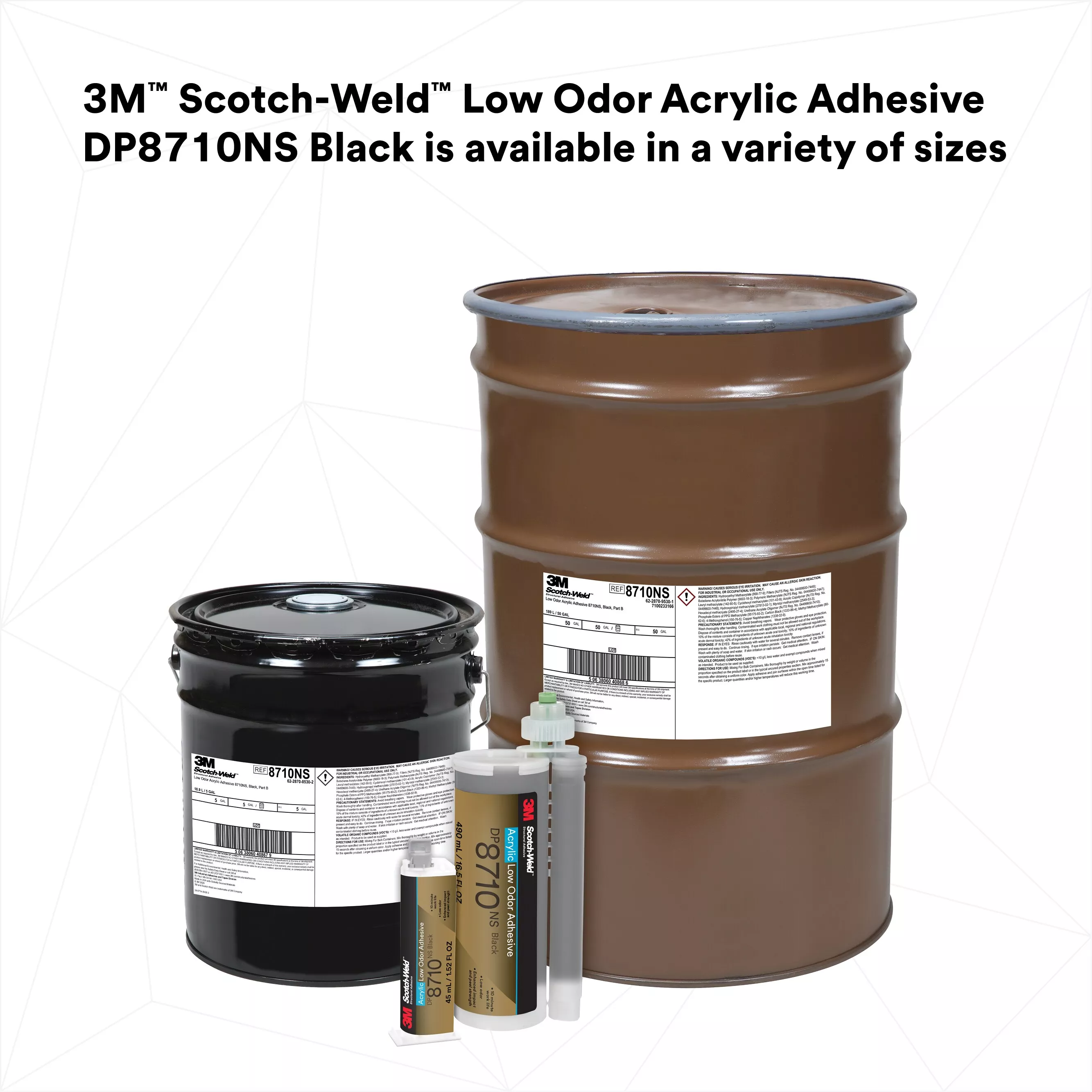 SKU 7100234572 | 3M™ Scotch-Weld™ Low Odor Acrylic Adhesive 8710NS