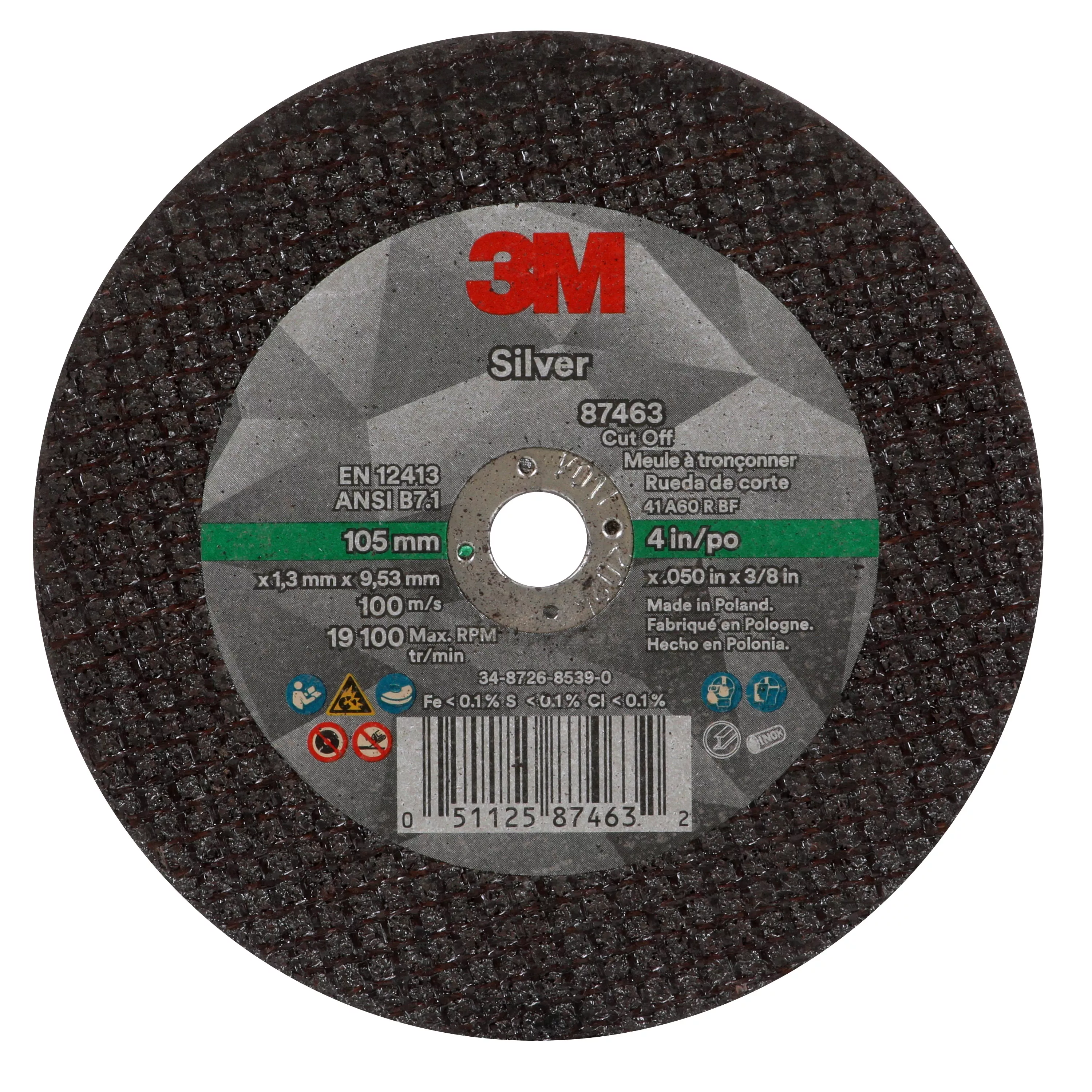 SKU 7100139222 | 3M™ Silver Cut-Off Wheel