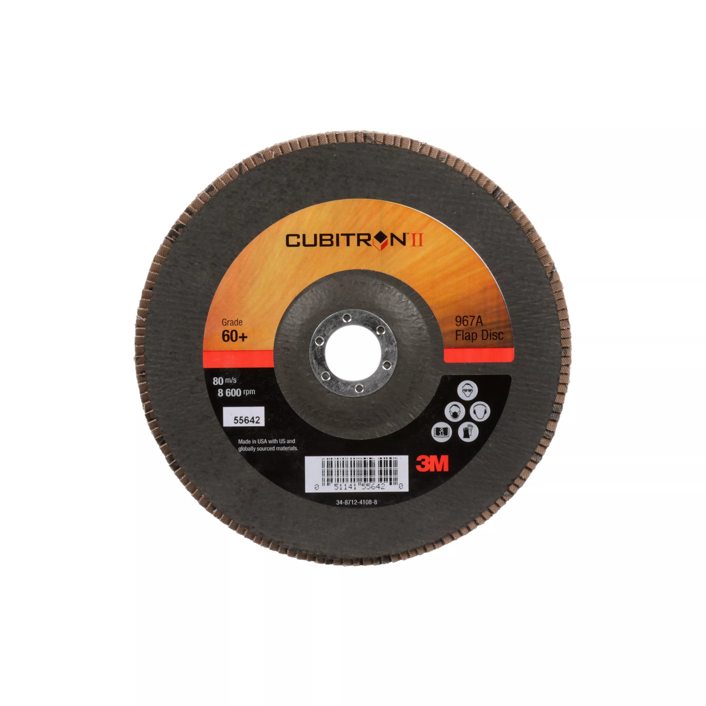 3M™ Cubitron™ II Flap Disc 967A, 60+, T27, 7 in x 7/8 in, Giant, 5
ea/Case