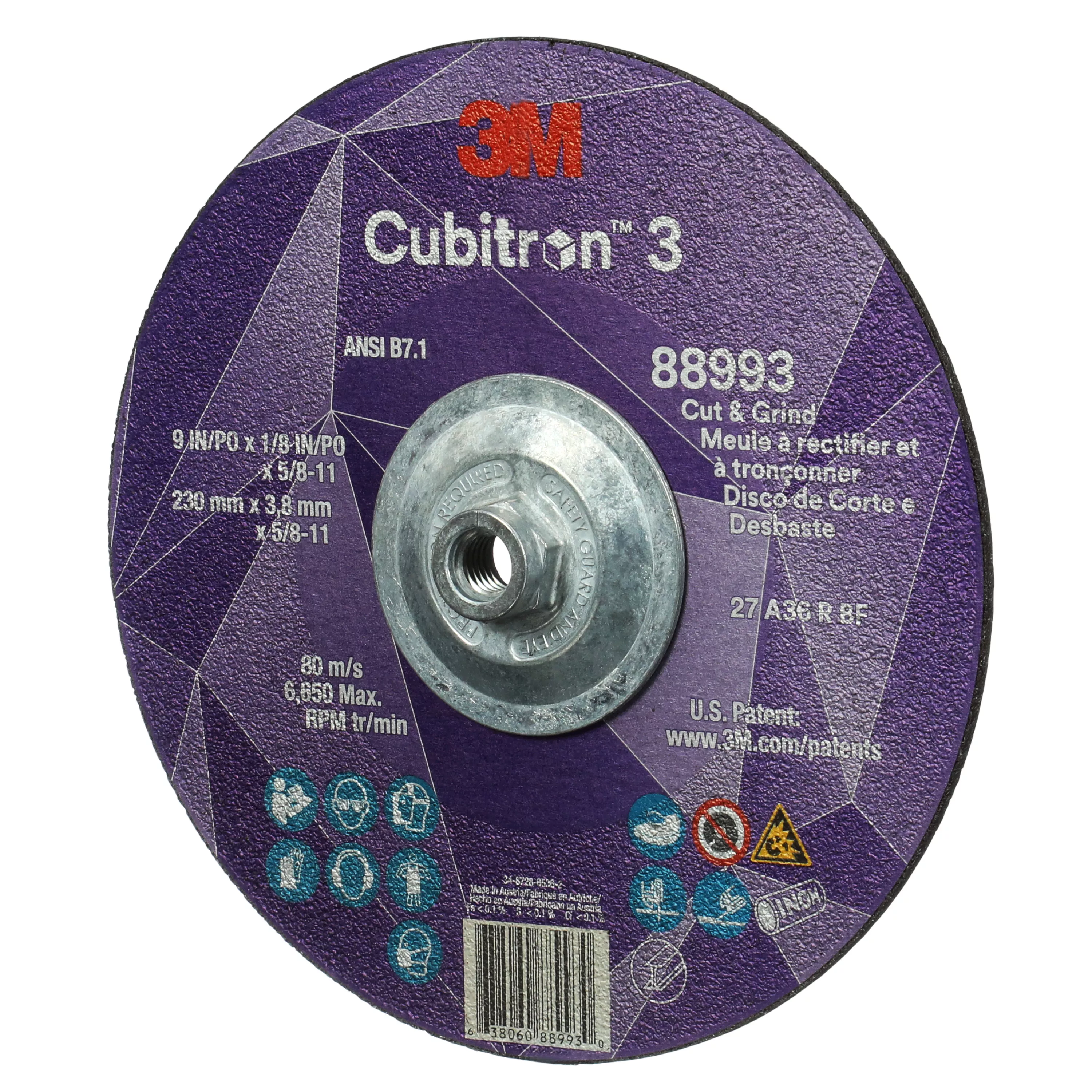 SKU 7100313197 | 3M™ Cubitron™ 3 Cut and Grind Wheel