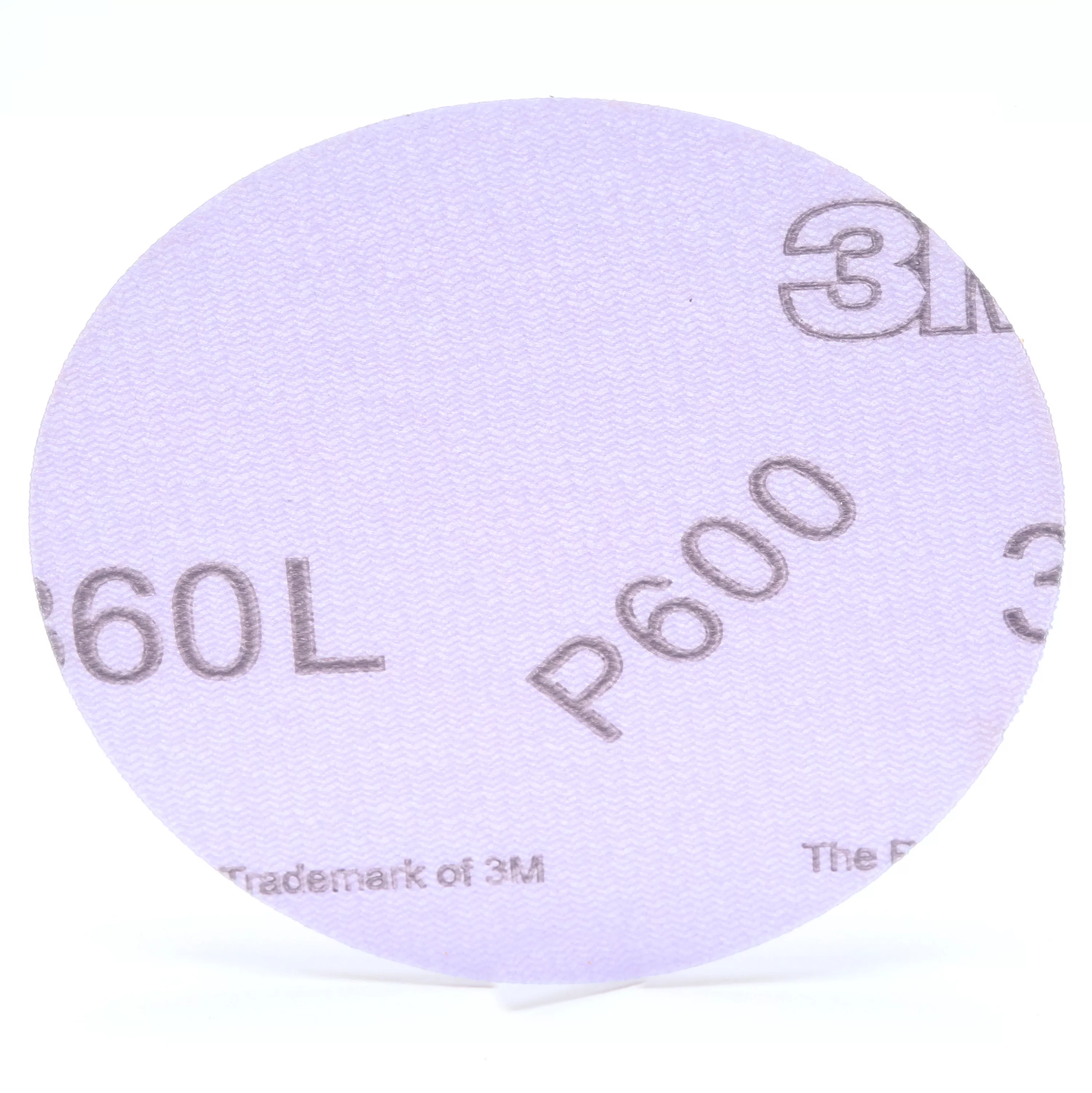 3M™ Hookit™ Film Disc 360L, P320, 5 in x NH, D/F 5HL, Die 500FH,
100/Carton, 500 ea/Case