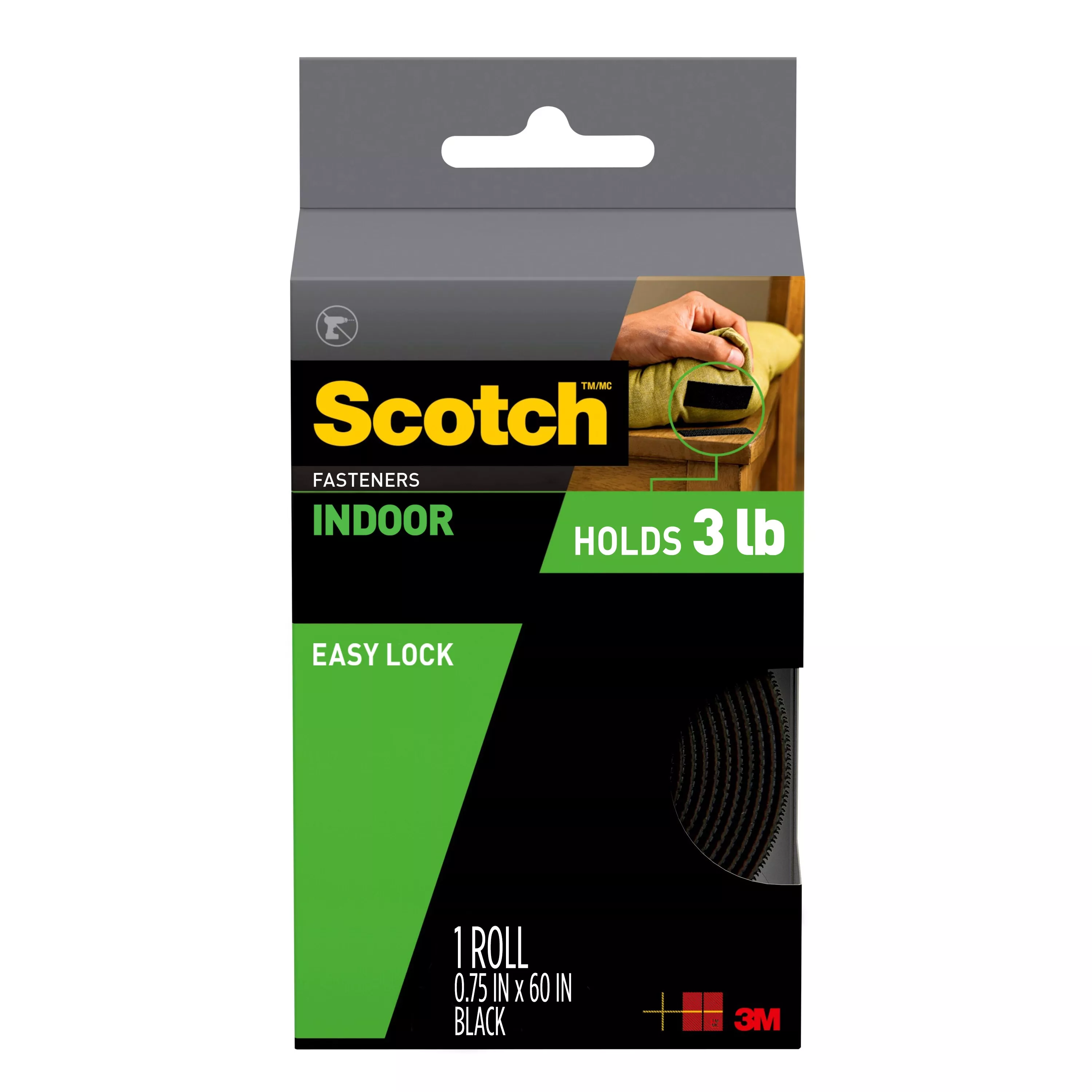 Scotch™ Indoor Fasteners RF4741, 3/4 in x 5 ft (19,0 mm x 1,52 m) Black
1 Set of Strips