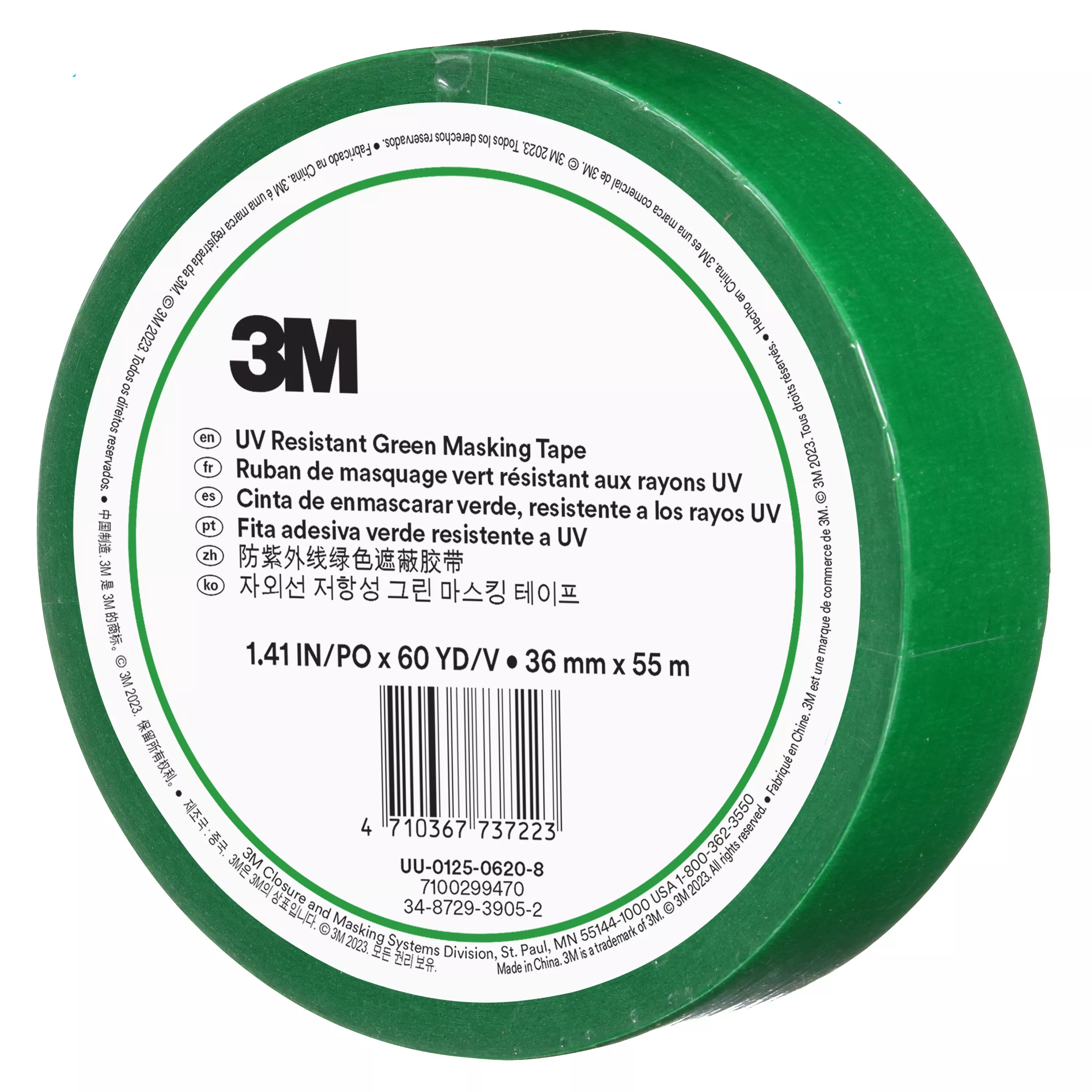 SKU 7100299470 | 3M™ UV Resistant Green Masking Tape