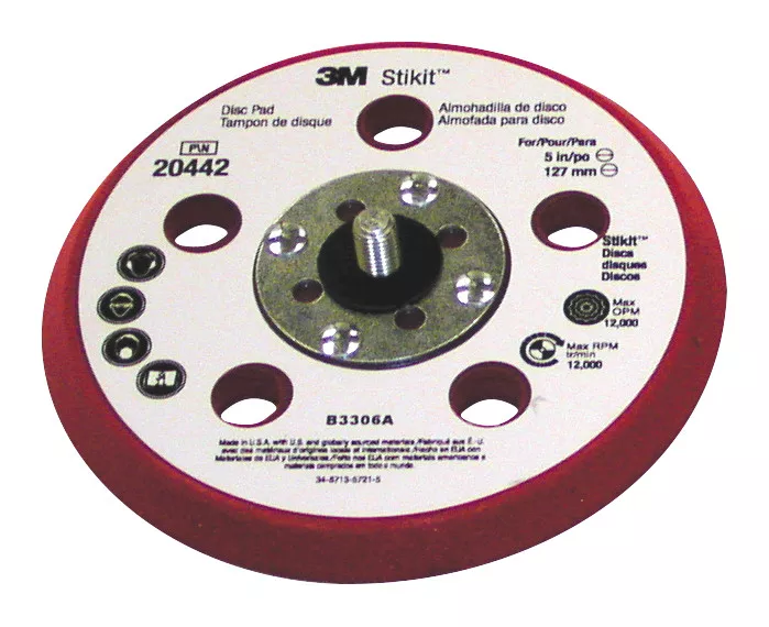 3M™ Stikit™ D/F Low Profile Disc Pad 20442, 5 in x 3/8 in x 5/16-24
External, 10 ea/Case