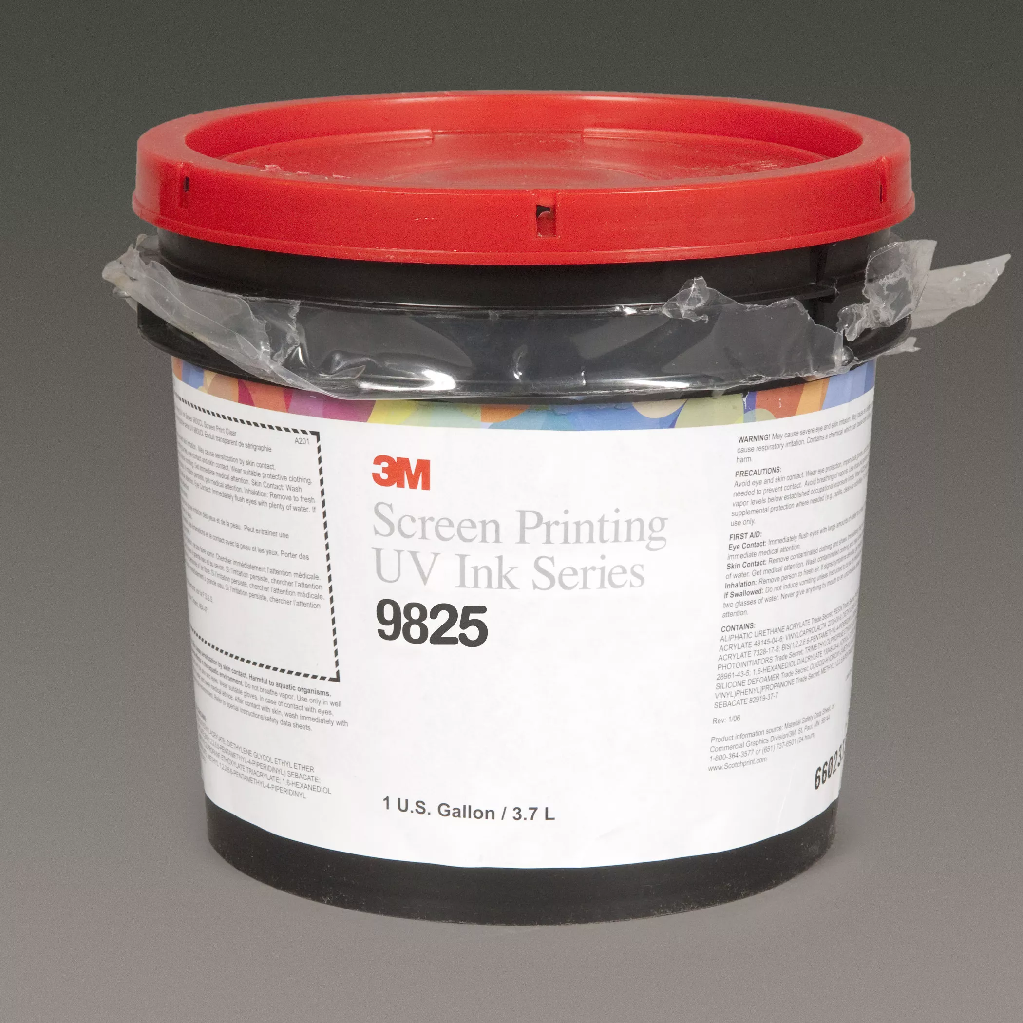 3M™ Screen Printing UV Ink 9825, Transparent Red (BS), 1 Gallon
Container