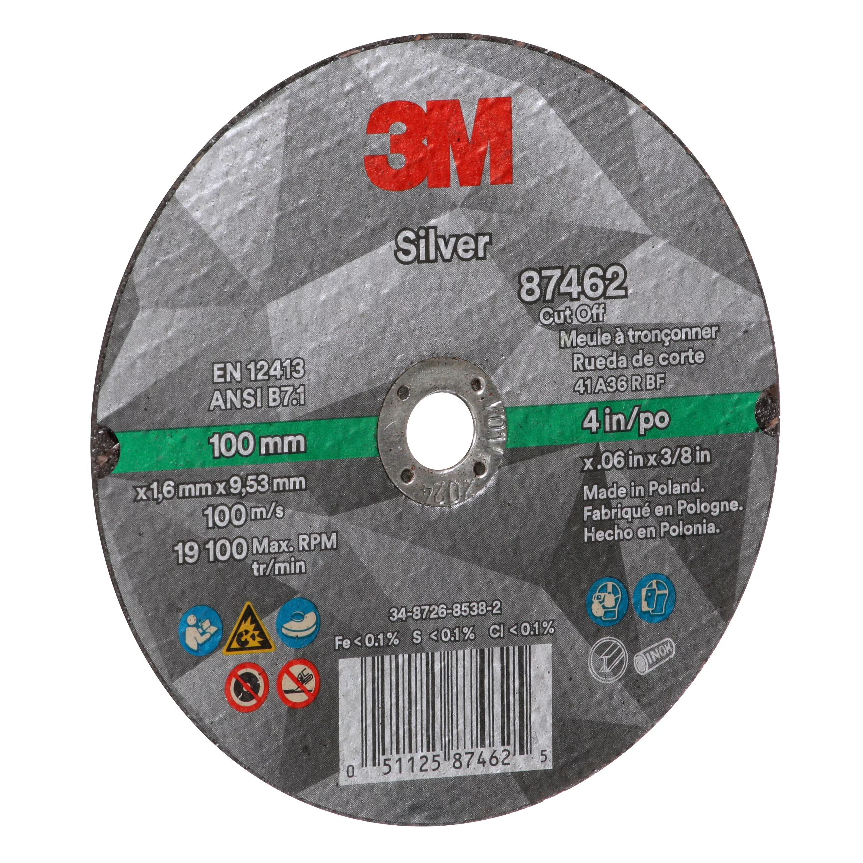 SKU 7100139215 | 3M™ Silver Cut-Off Wheel