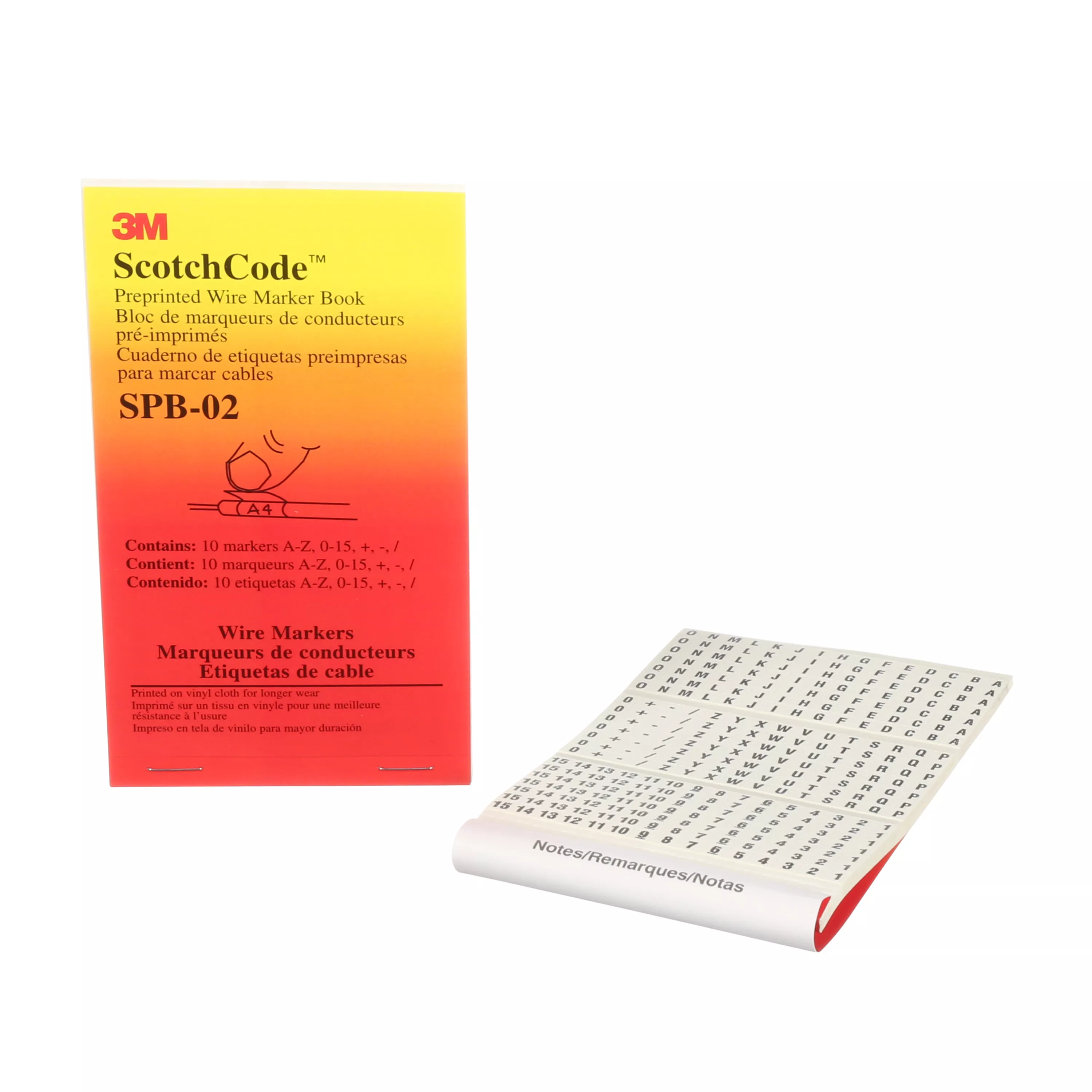 SKU 7000132479 | 3M™ ScotchCode™ Pre-Printed Wire Marker Book SPB-02