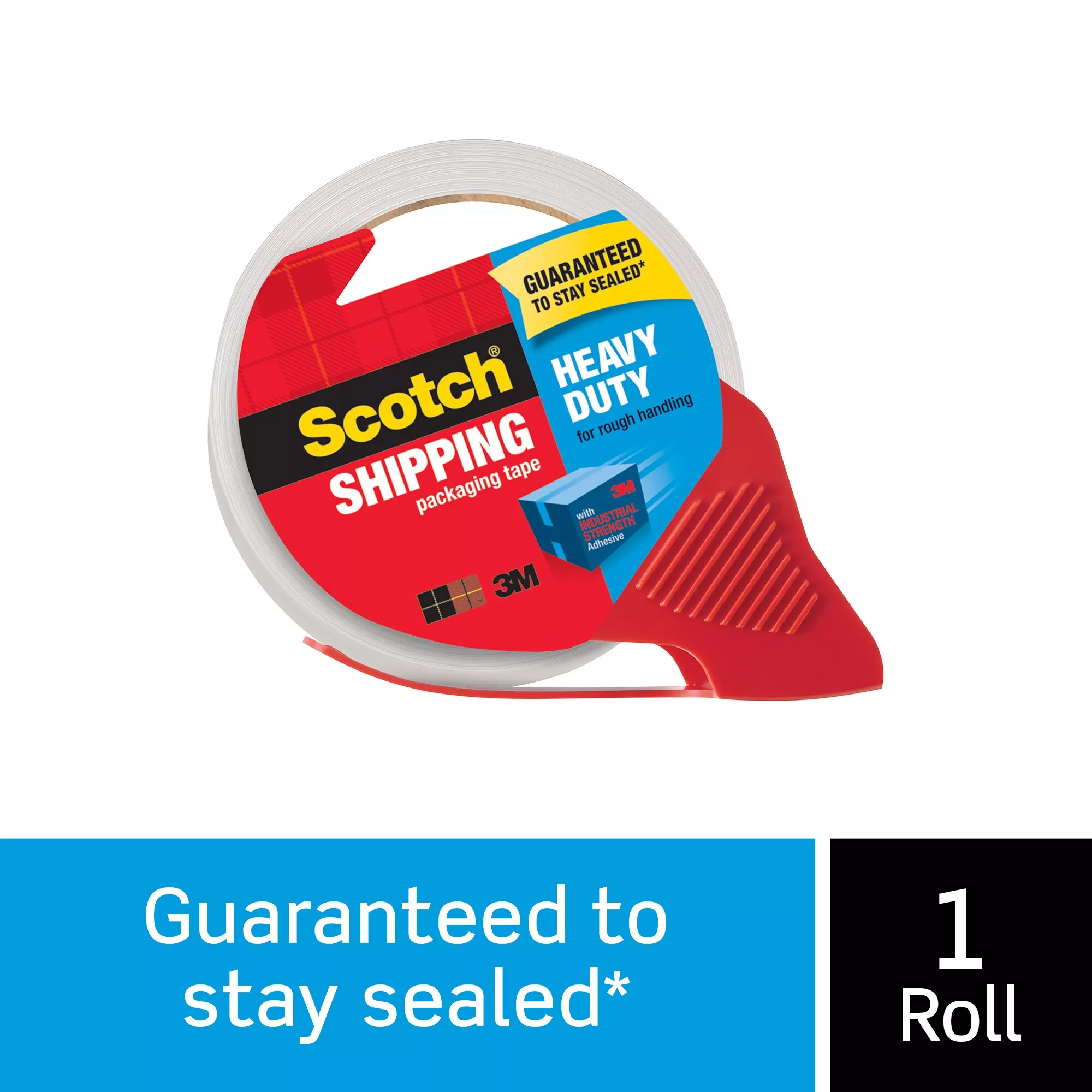 Scotch® Heavy Duty Shipping Packaging Tape Tray 3850S-RD-6WCH, 1.88 in x 38.2 yd (48 mm x 35 m), Refillable Dispenser