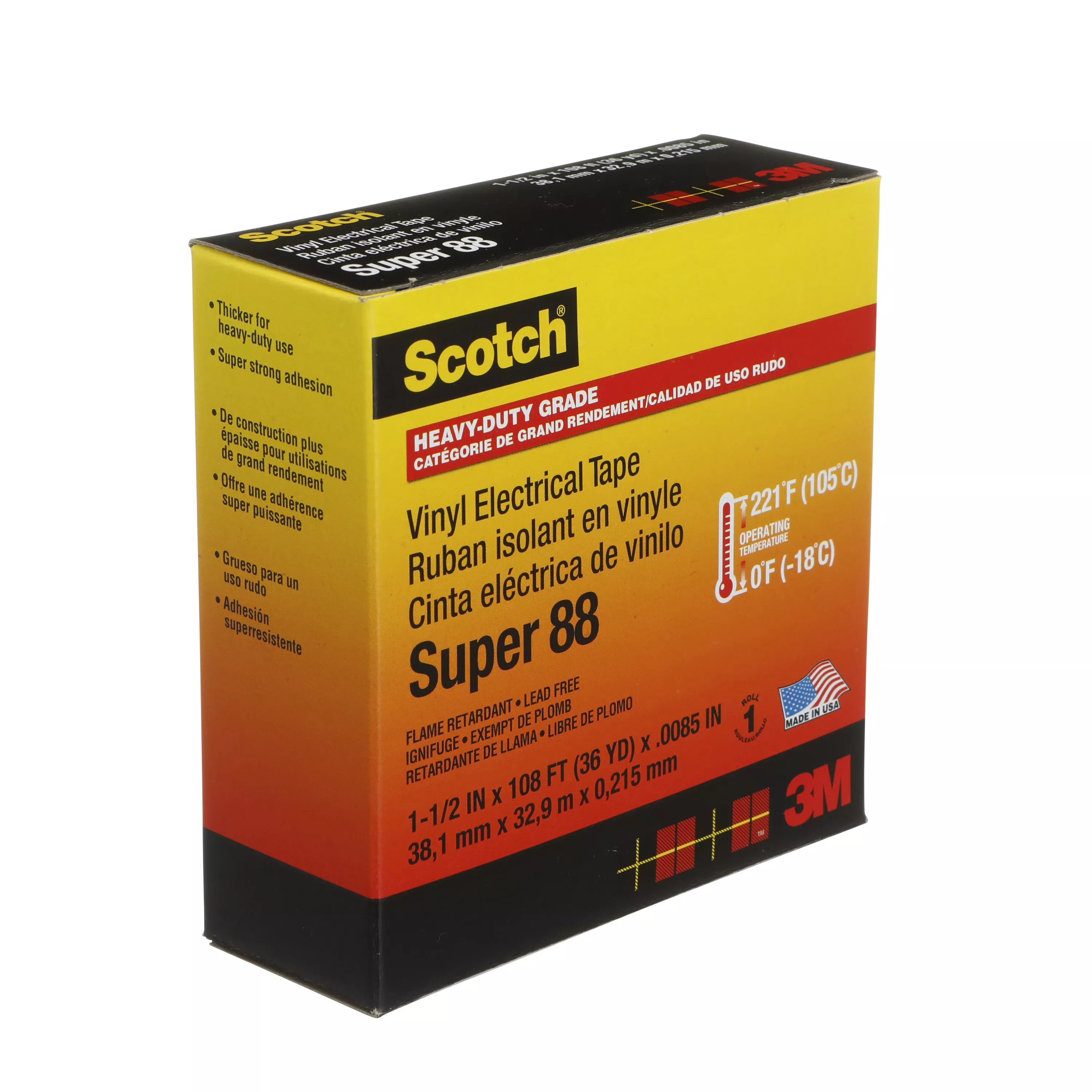 88-1.5X36YD | Scotch® Vinyl Electrical Tape Super 88