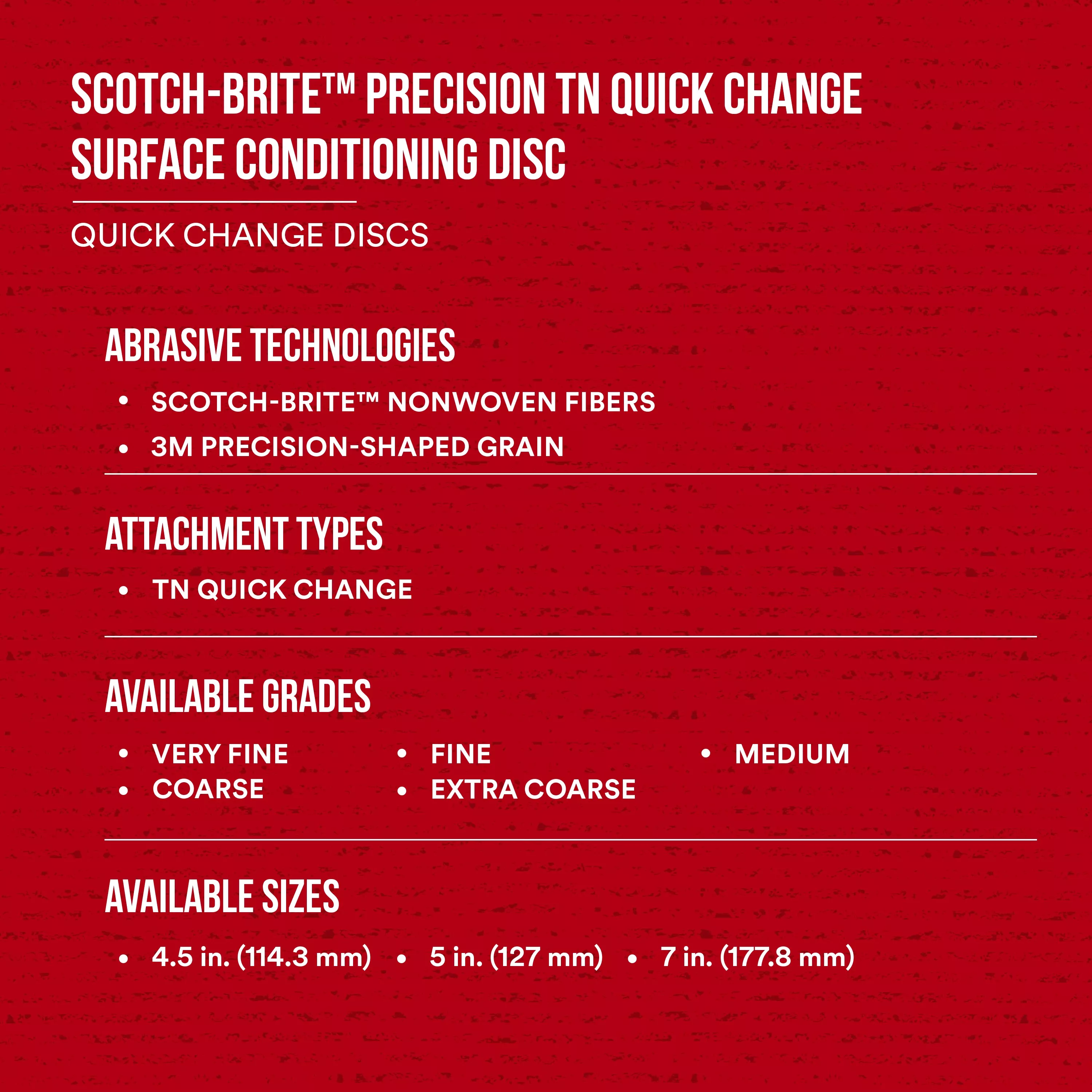SKU 7100263262 | Scotch-Brite™ Precision Surface Conditioning TN Quick Change Disc