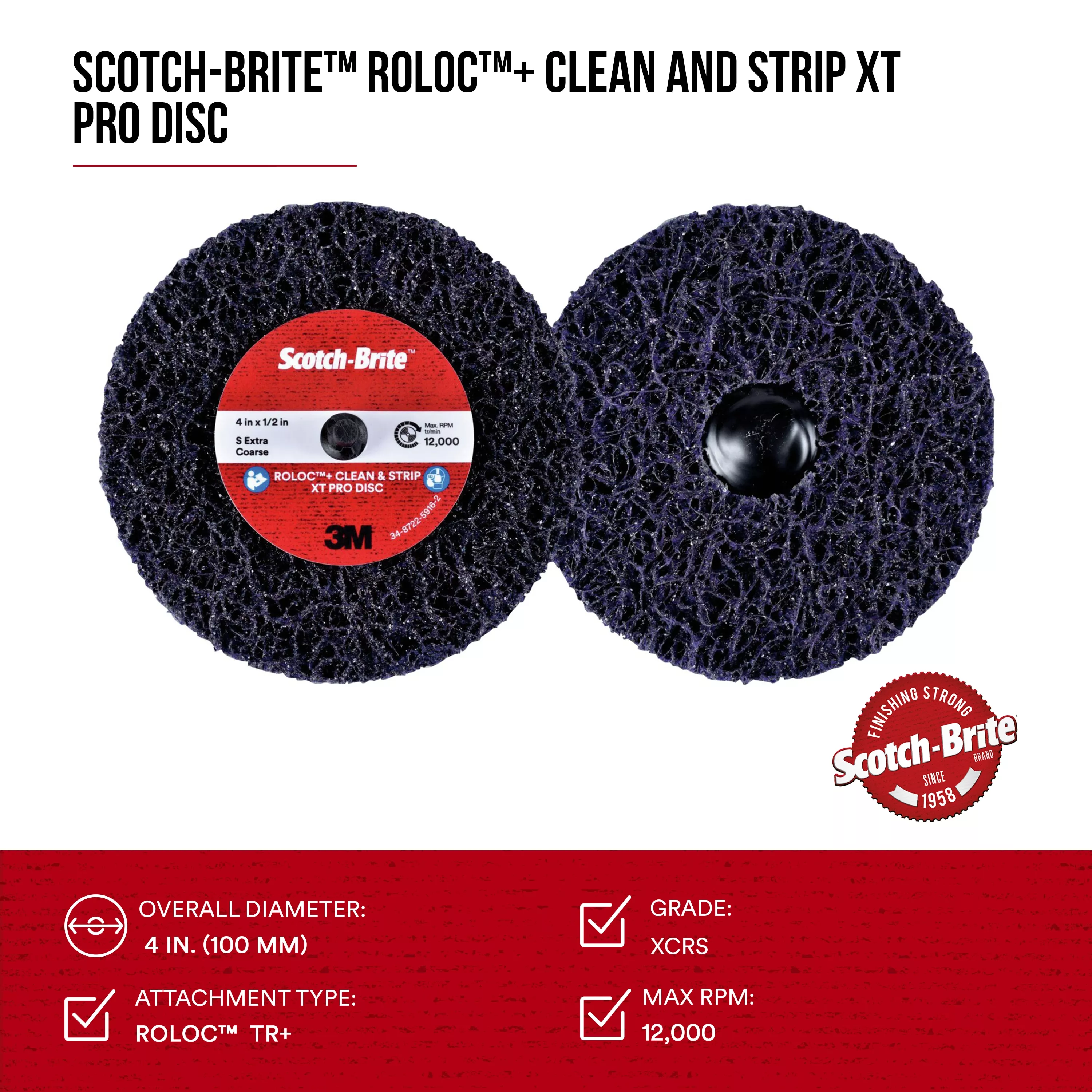 SKU 7100173791 | Scotch-Brite™ Roloc™+ Clean and Strip XT Pro Disc