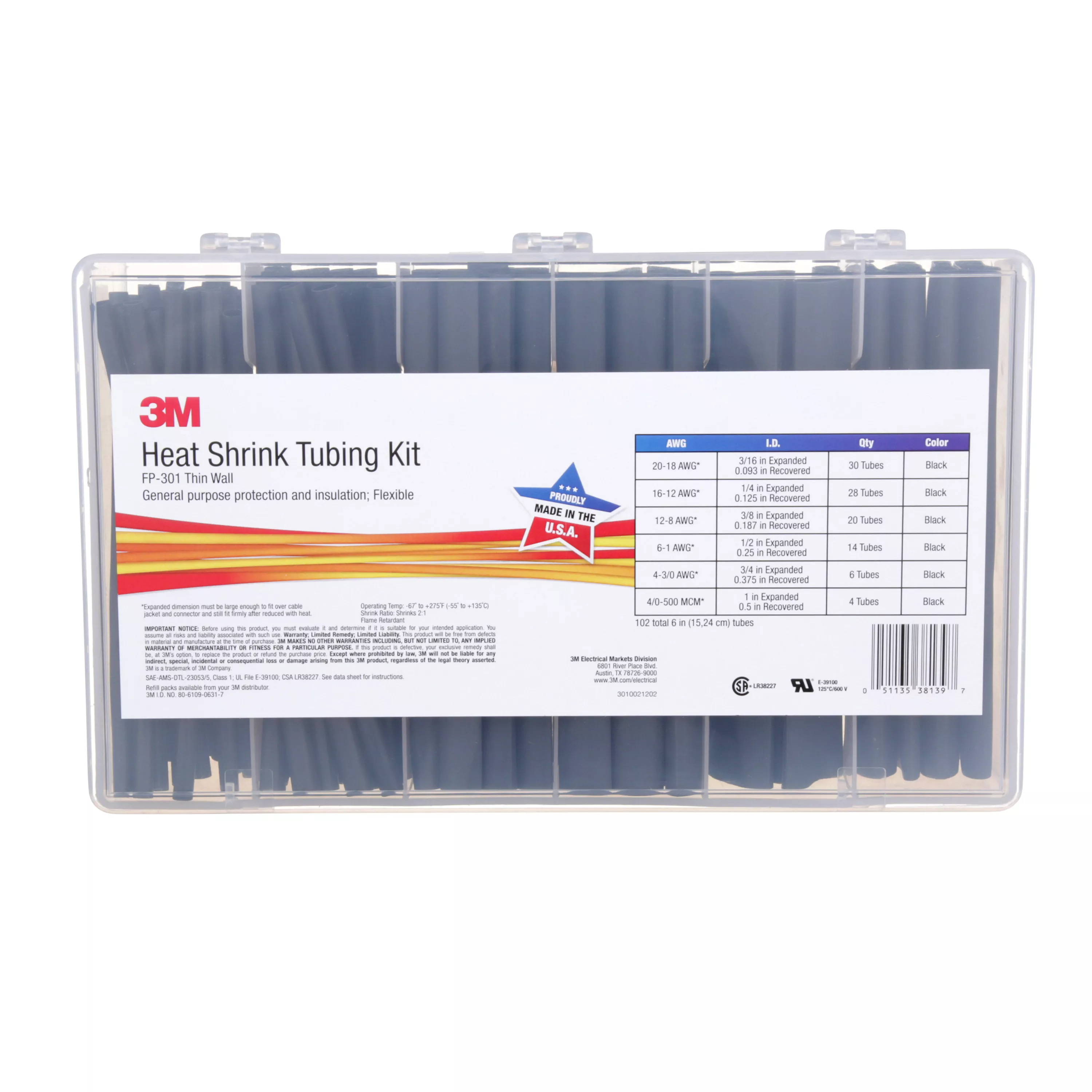 UPC 00051135381397 | 3M™ Heat Shrink Tubing Assorted Black Kit FP-301-Black