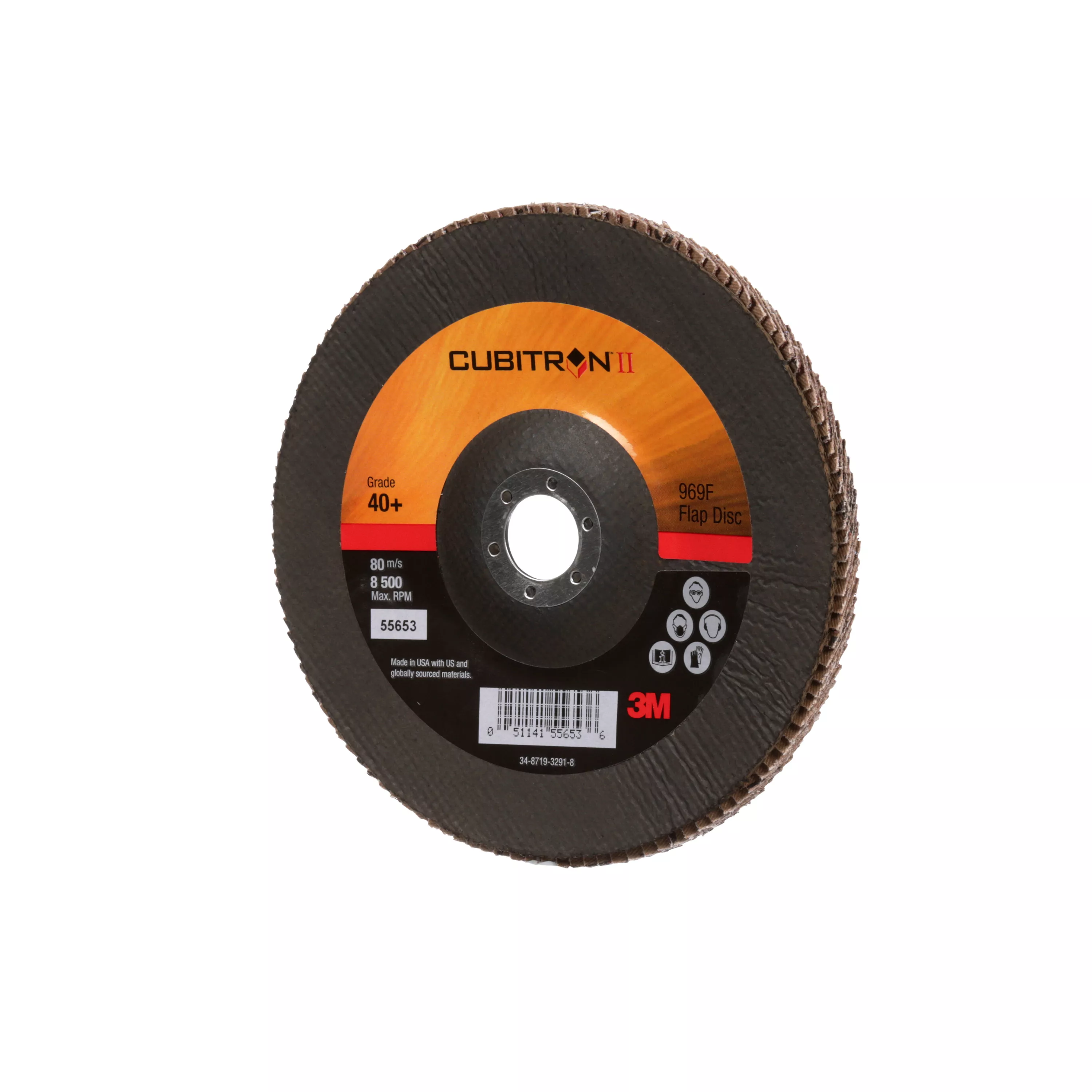 SKU 7100052279 | 3M™ Cubitron™ II Flap Disc 967A