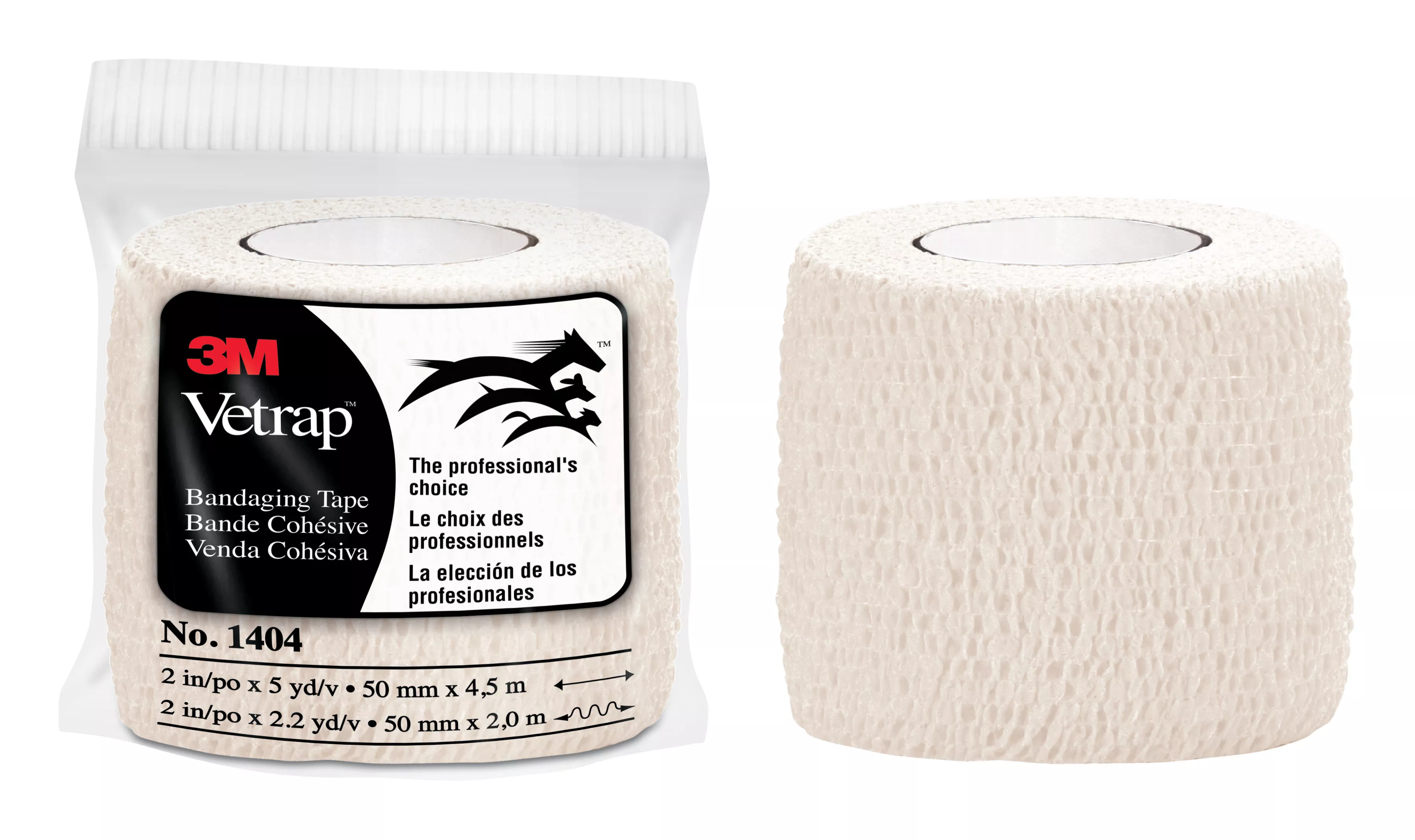 3M™ Vetrap™ Bandaging Tape 1404W-36, White, 2 in x 5 yd (50 mm x 4,5 m),
36 Rolls/Case