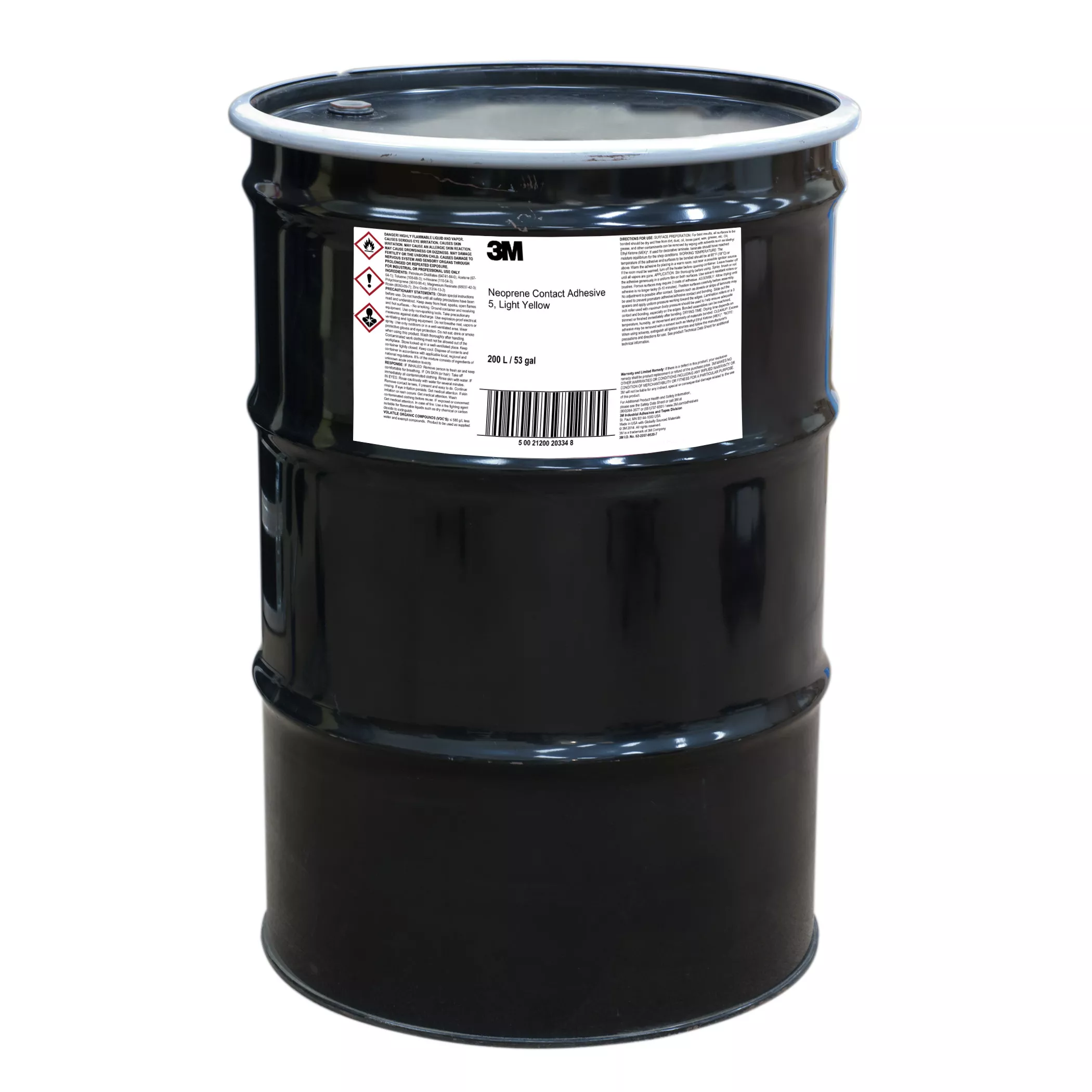 3M™ Neoprene Contact Adhesive 5, Light Yellow, 55 Gallon Agitator (53
Gallon Net), Drum