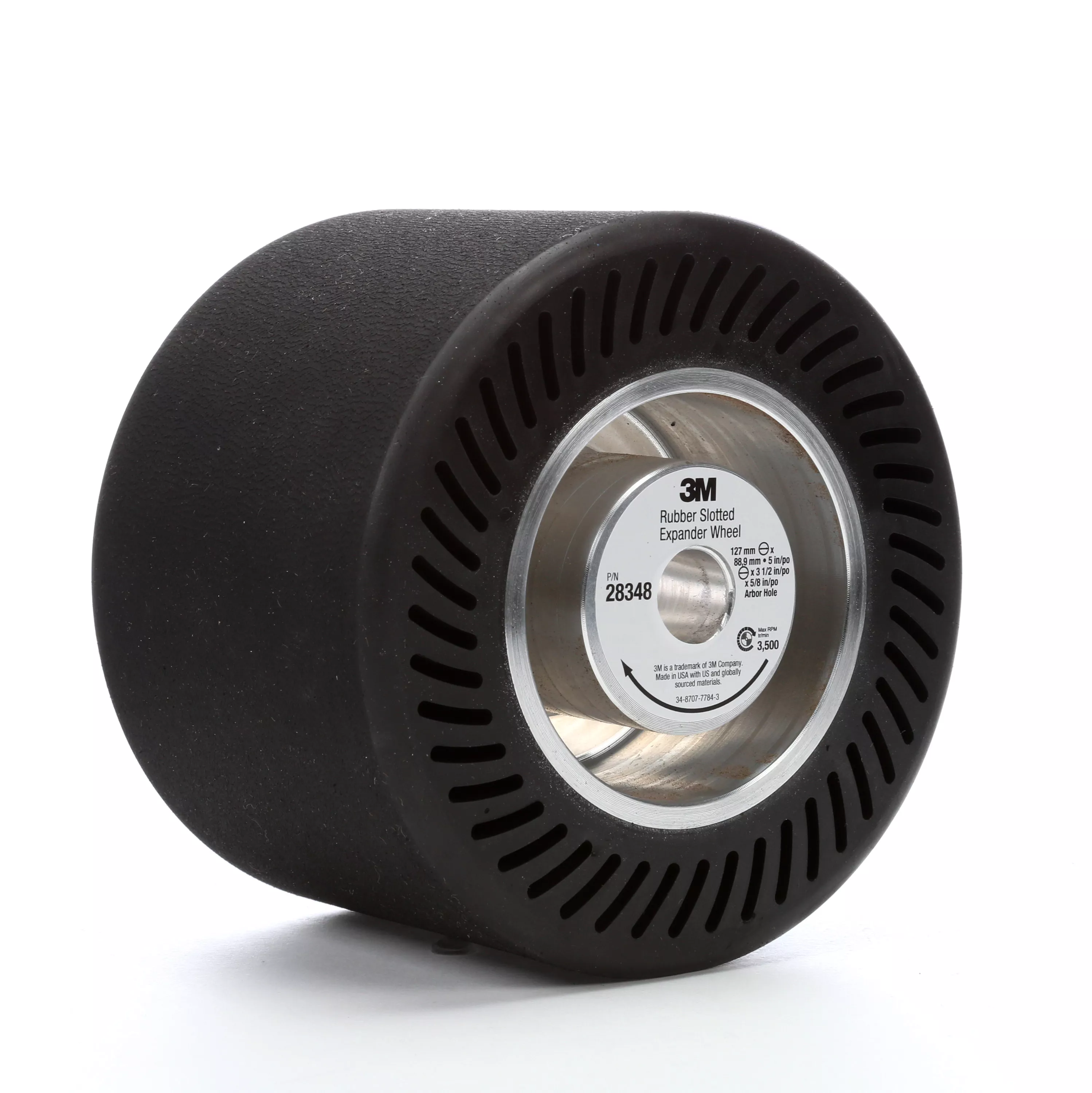 3M™ Rubber Slotted Expander Wheel 28348, 5 in x 3-1/2 in 5/8 in Arbor
Hole, 1 ea/Case