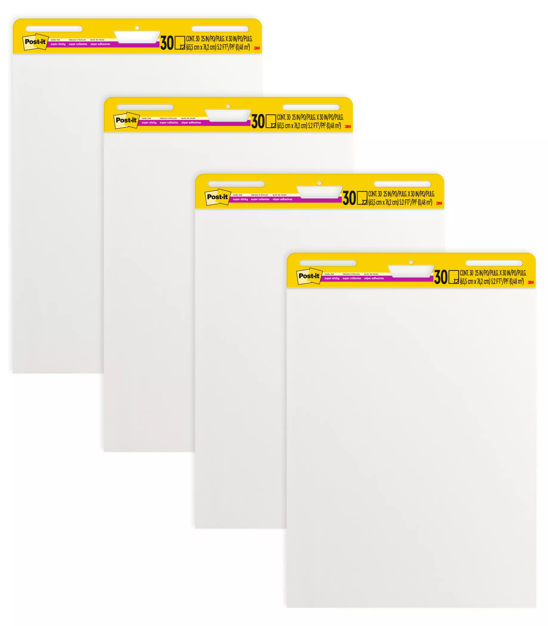 Post-it® Super Sticky Easel Pad 559 VAD 4PK, 25 in. x 30 in., White