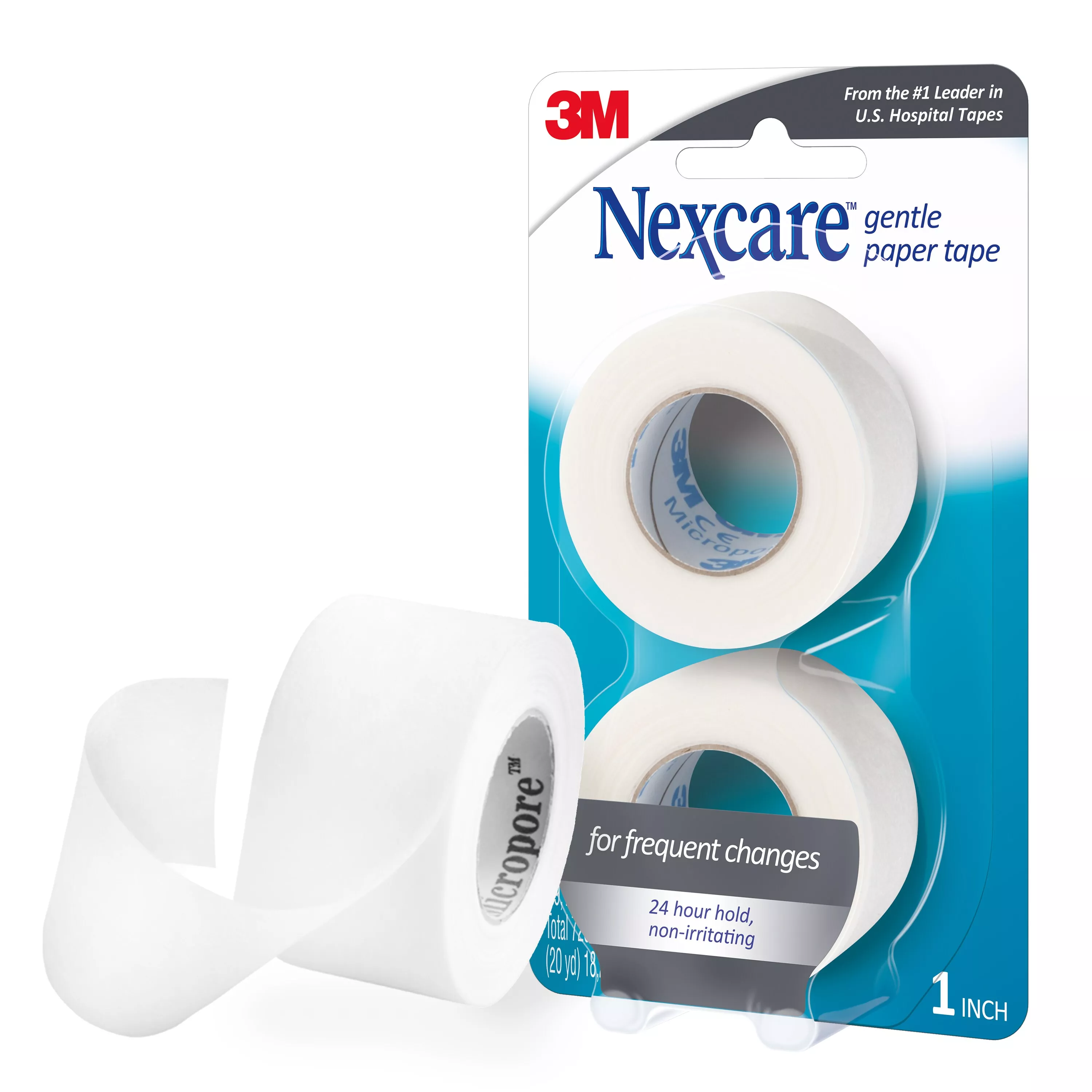 Nexcare™ Gentle Paper First Aid Tape 781-2PK, 1 in x 10 yds, (Carded, 2
PK)
