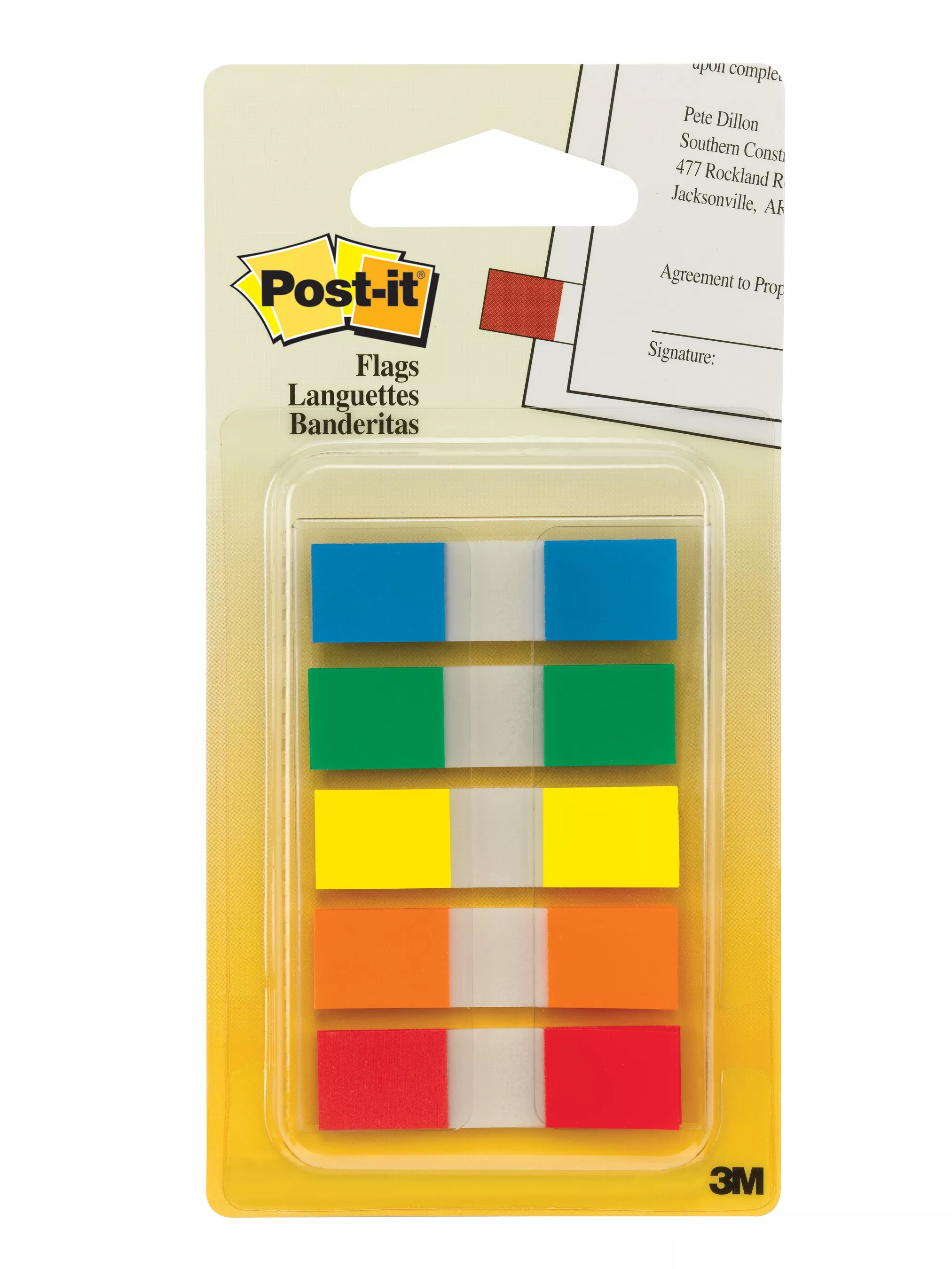 Post-it® Flags 683-5CF, 5 Colors, 0.47 in x 1.7 in, 6 Pack/Carton, 4 Carton/Case
