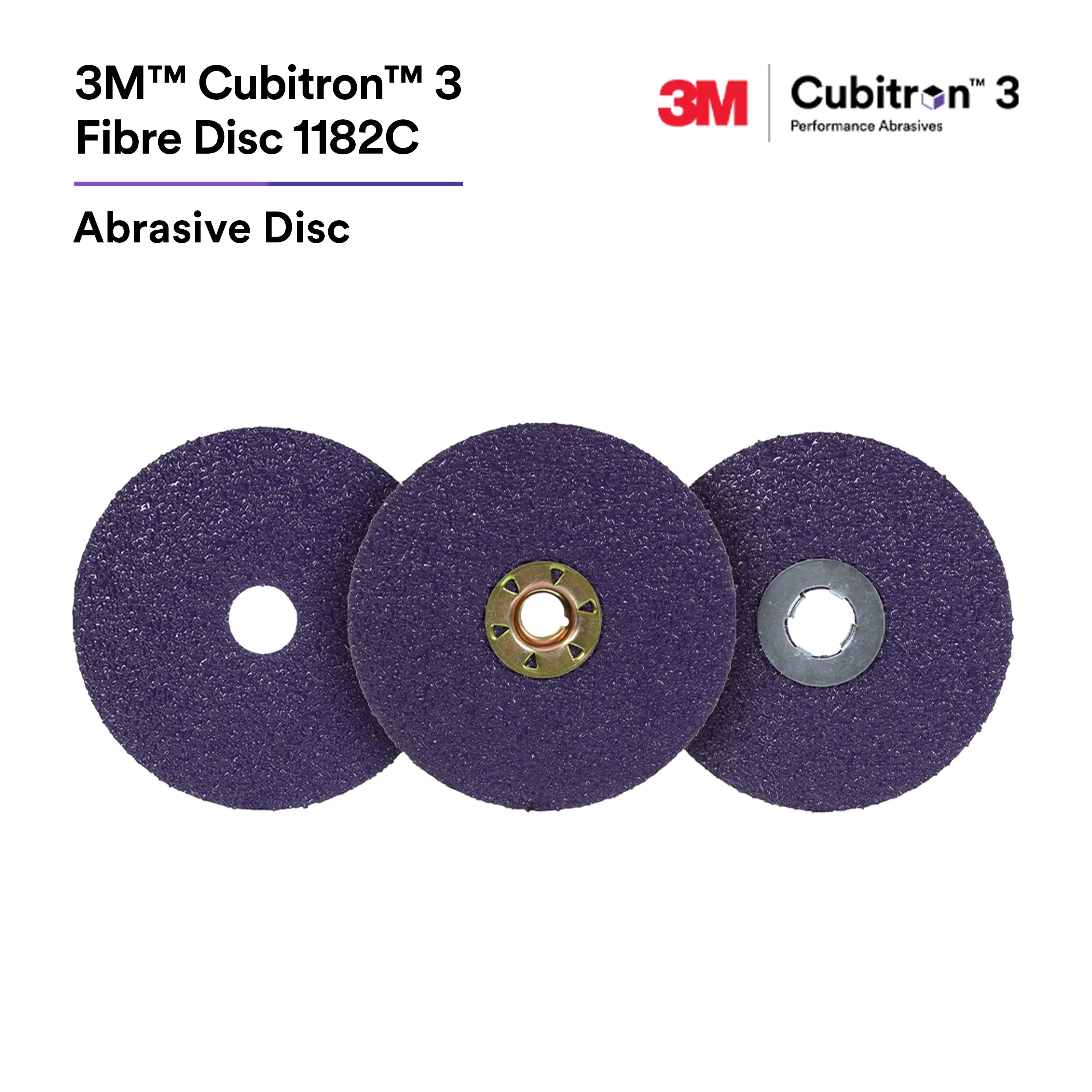 SKU 7100309799 | 3M™ Cubitron™ 3 Fibre Disc 1182C