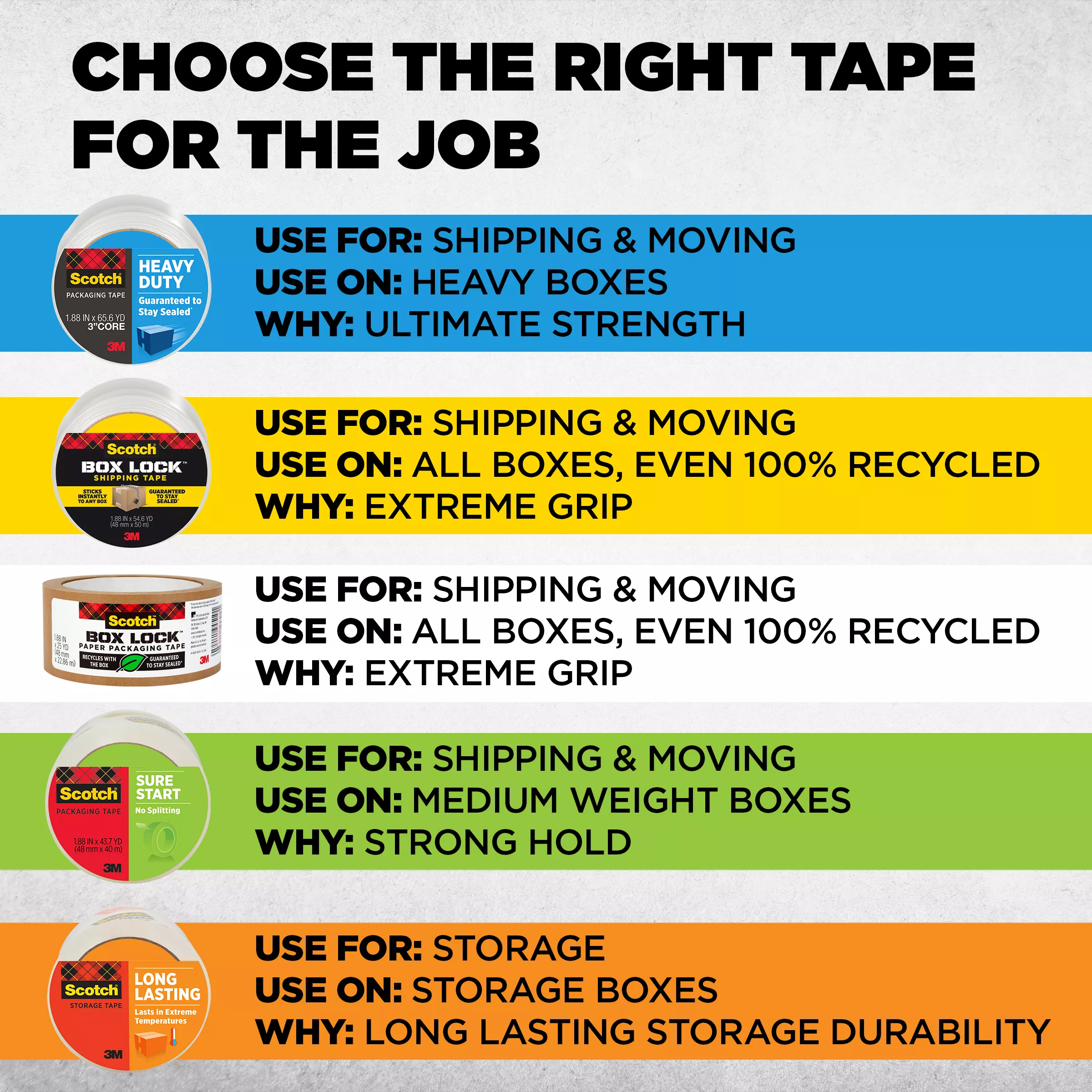 Product Number 195 | Scotch® Box Lock™ Packaging Tape 195