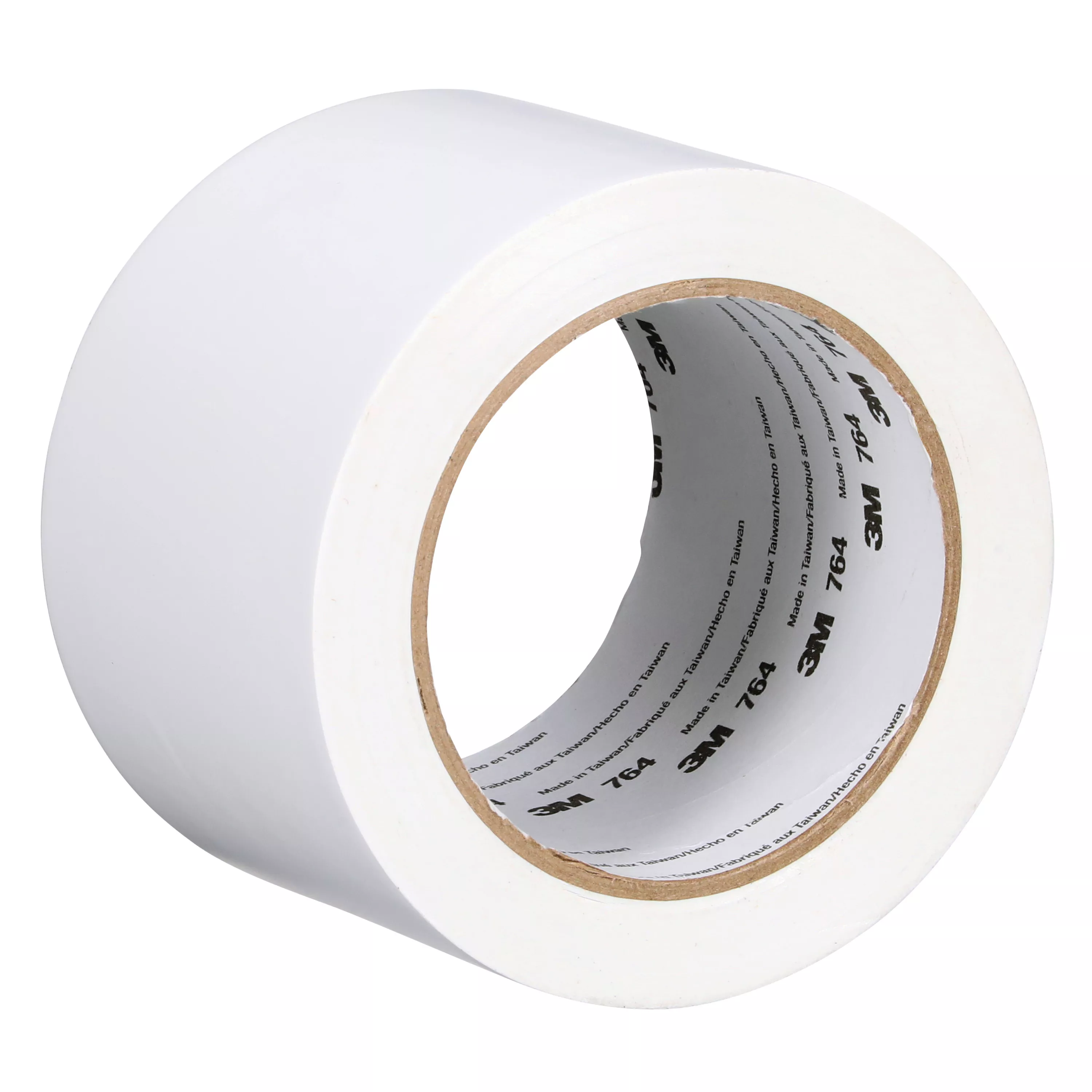 3M™ General Purpose Vinyl Tape 764, White, 2 in x 36 yd, 5 mil, 24 Roll/Case, Individually Wrapped Conveniently Packaged