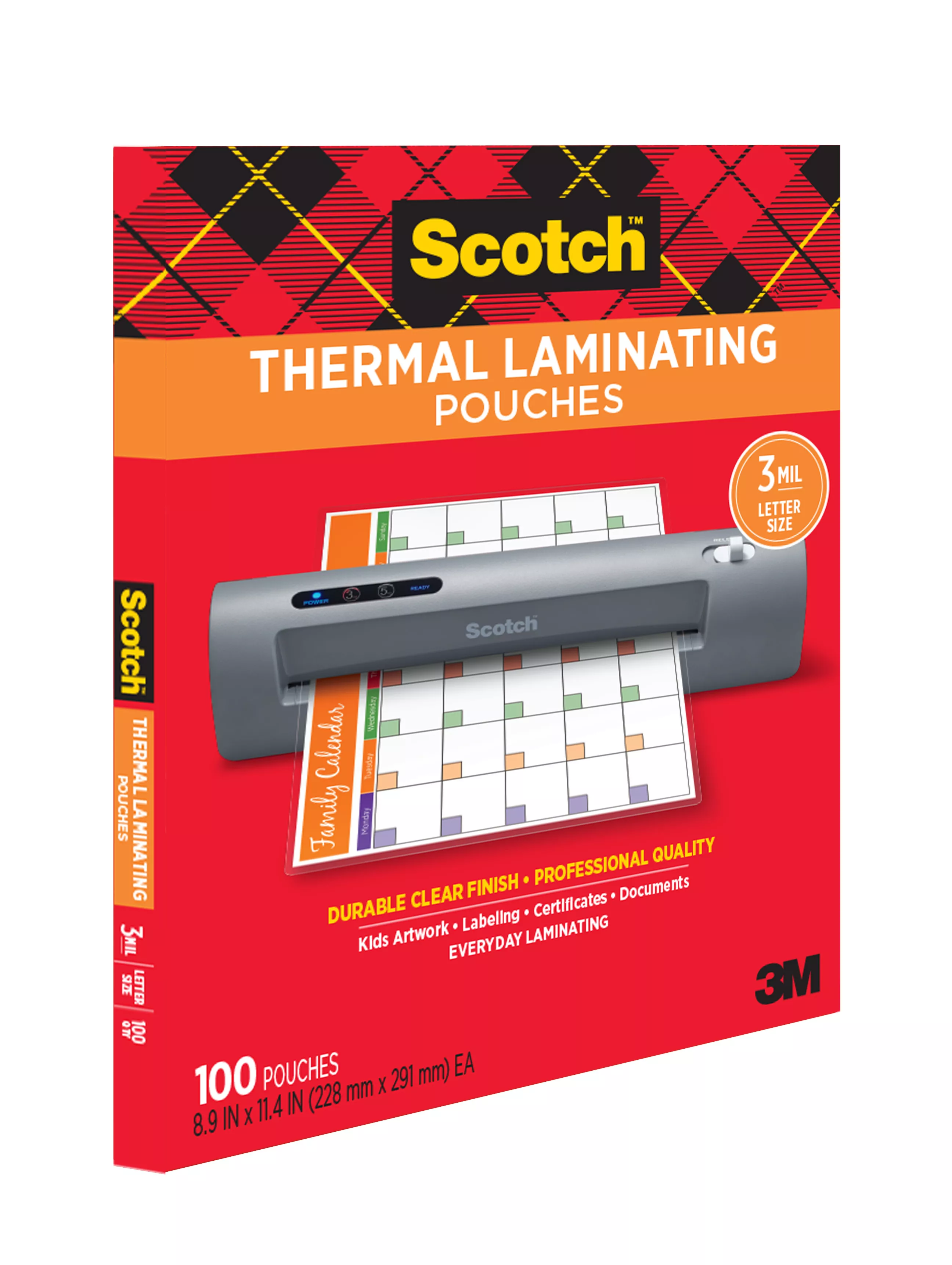 SKU 7100276696 | Scotch™ Thermal Laminating Pouches TP3854-100EF
