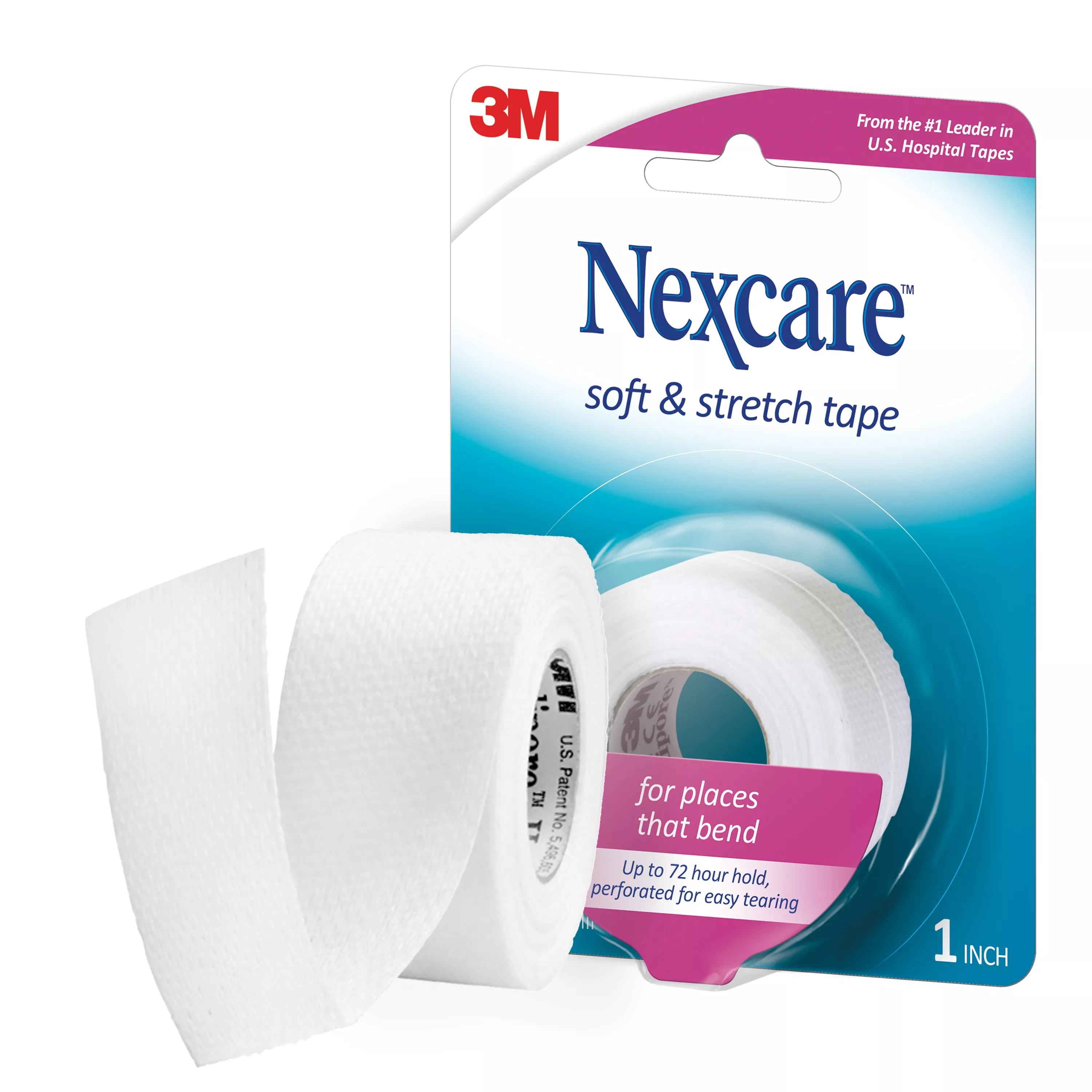 Nexcare™ Soft & Stretch Tape 751, 1 in x 216 in (25,4 mm x 5,48 m)