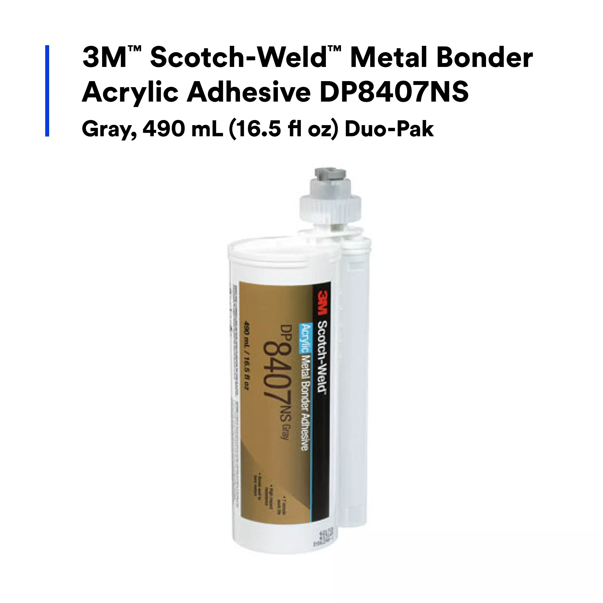 SKU 7100179480 | 3M™ Scotch-Weld™ Metal Bonder Acrylic Adhesive DP8407NS