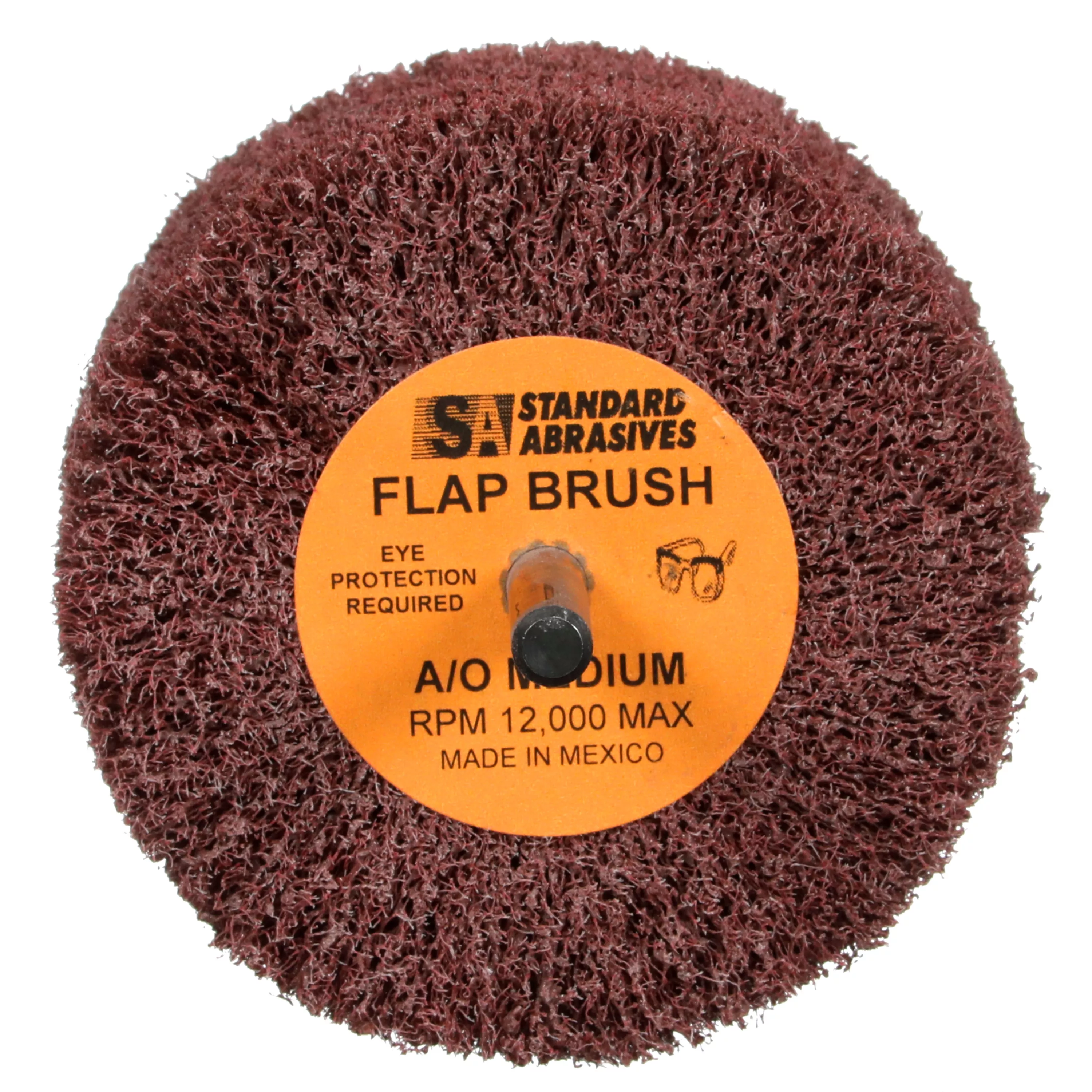 Standard Abrasives™ Buff and Blend GP Mounted Flap Brush, 875501,
Medium, 3 in x 2 in x 1/4 in, 5/Carton, 50 ea/Case