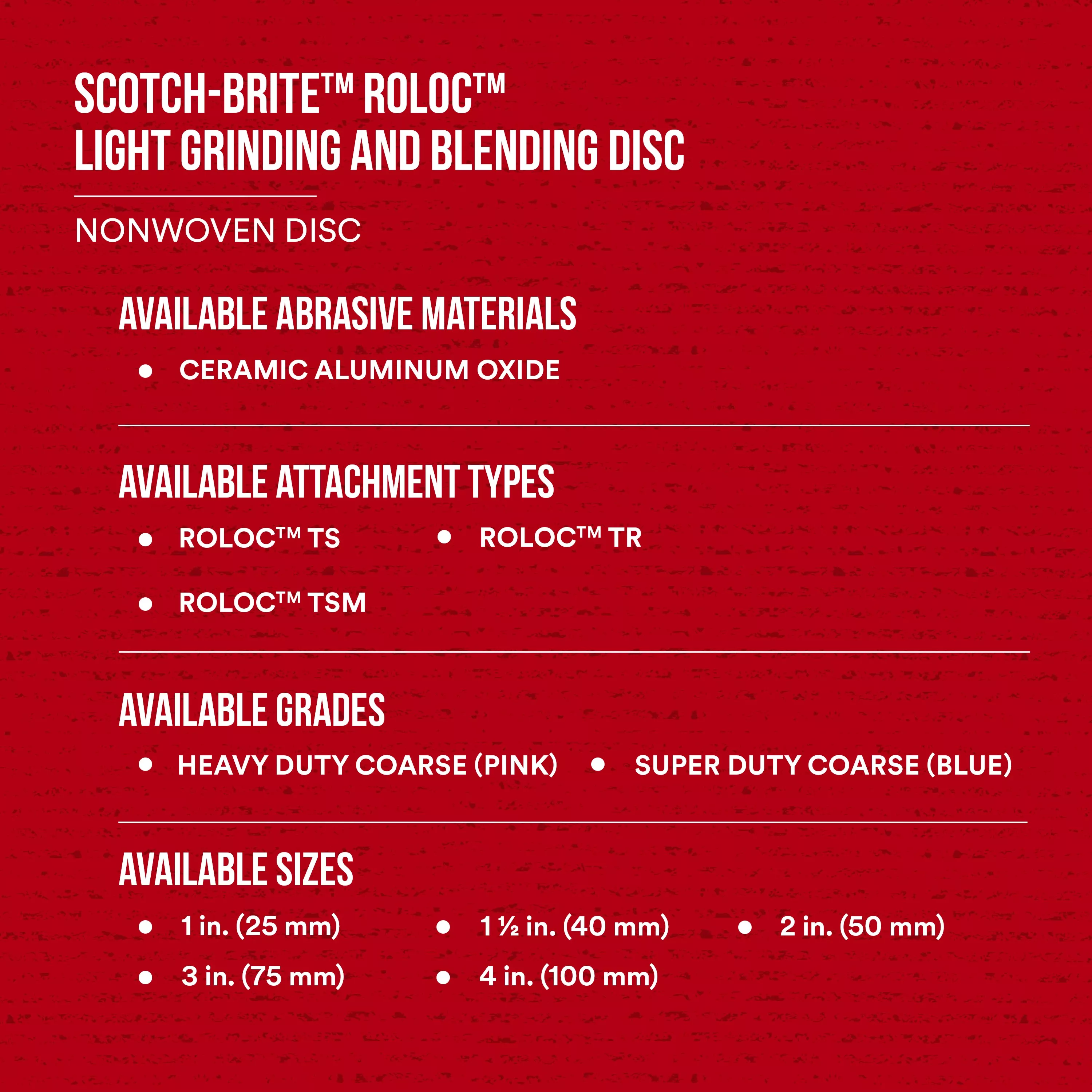 SKU 7100007318 | Scotch-Brite™ Roloc™ Light Grinding and Blending Disc