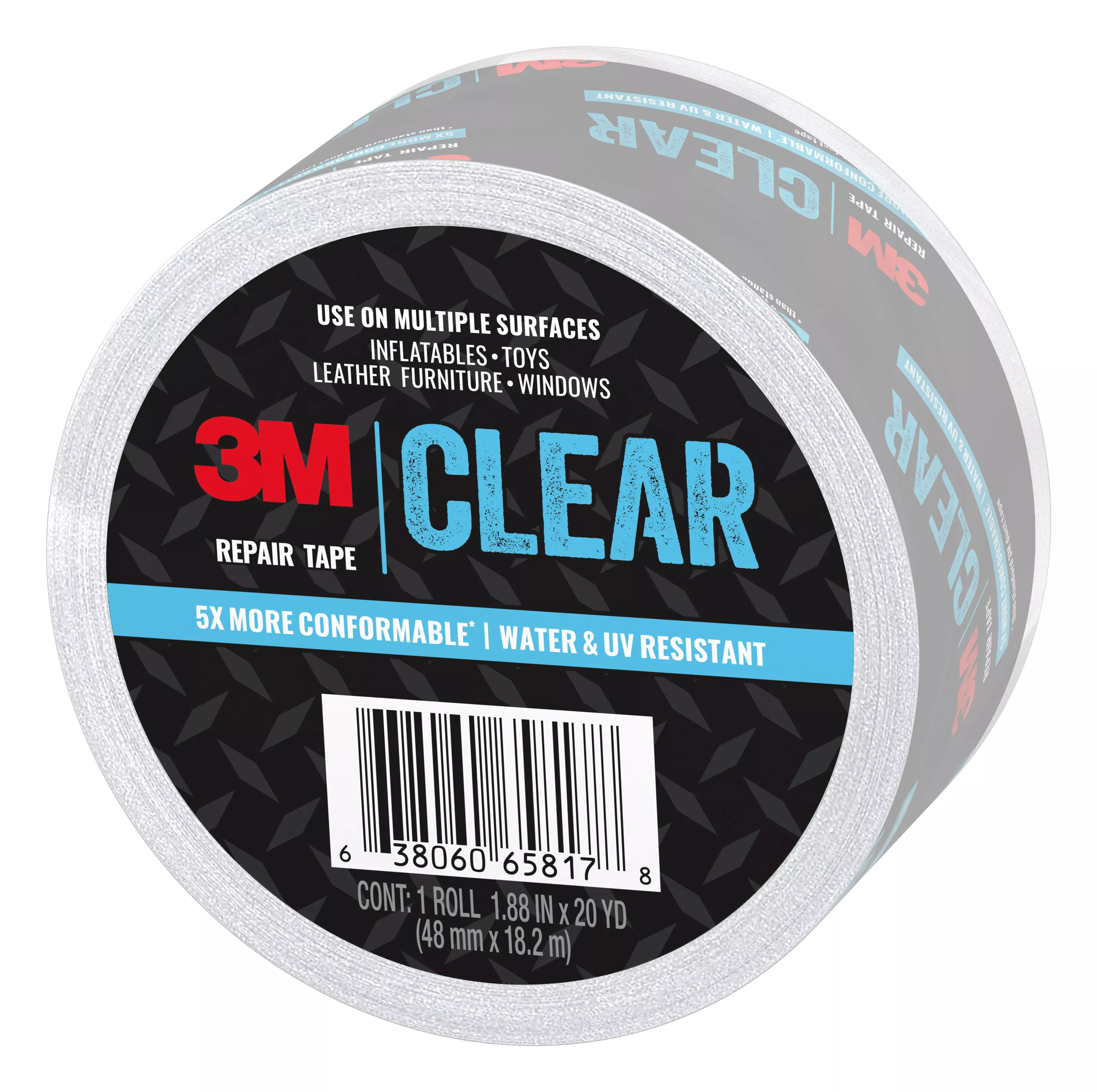 3M™ Clear Repair Tape RT-CL60, 1.88 in x 20 yd (48 mm x 18.2 m), 6 rls/cs