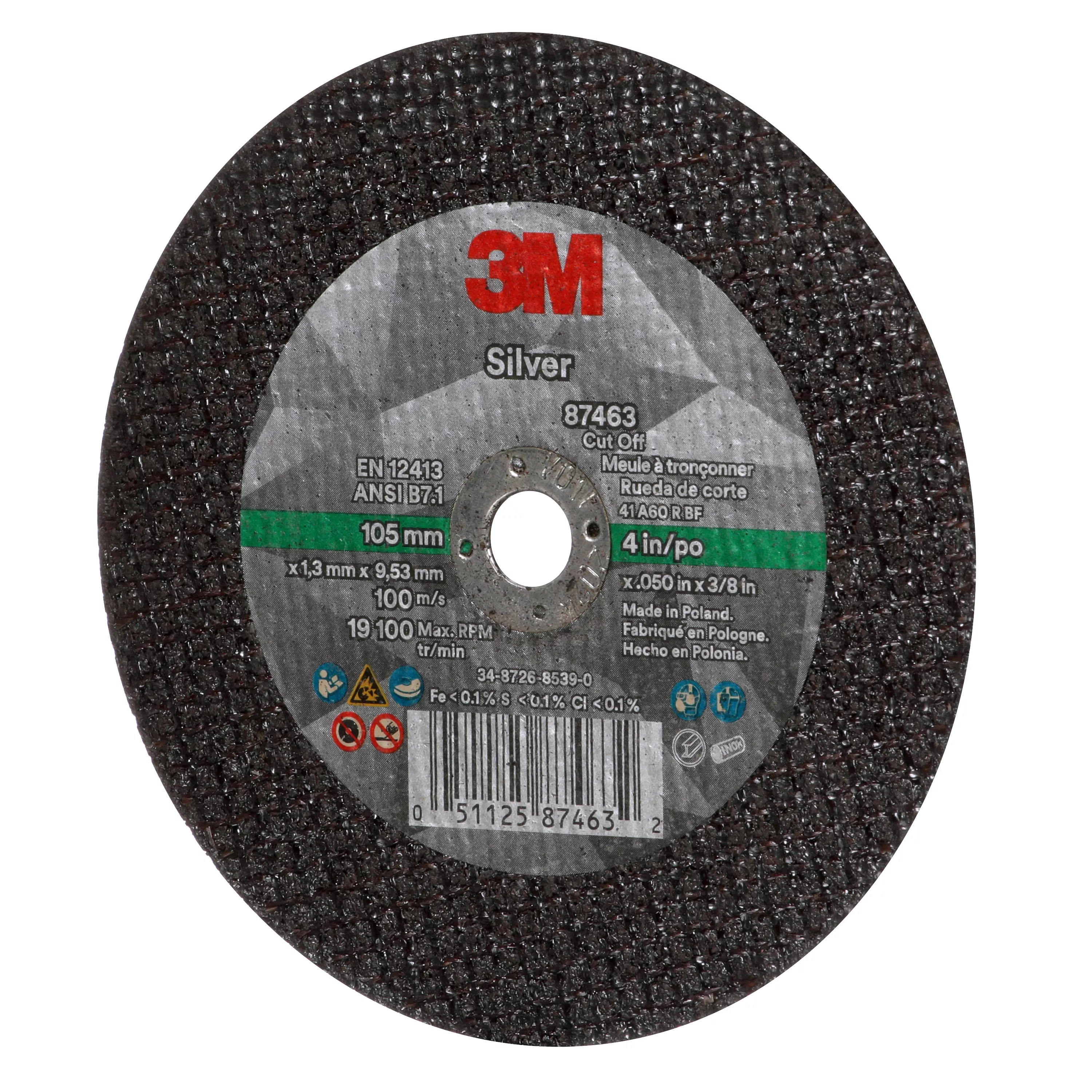 Product Number 87463 | 3M™ Silver Cut-Off Wheel
