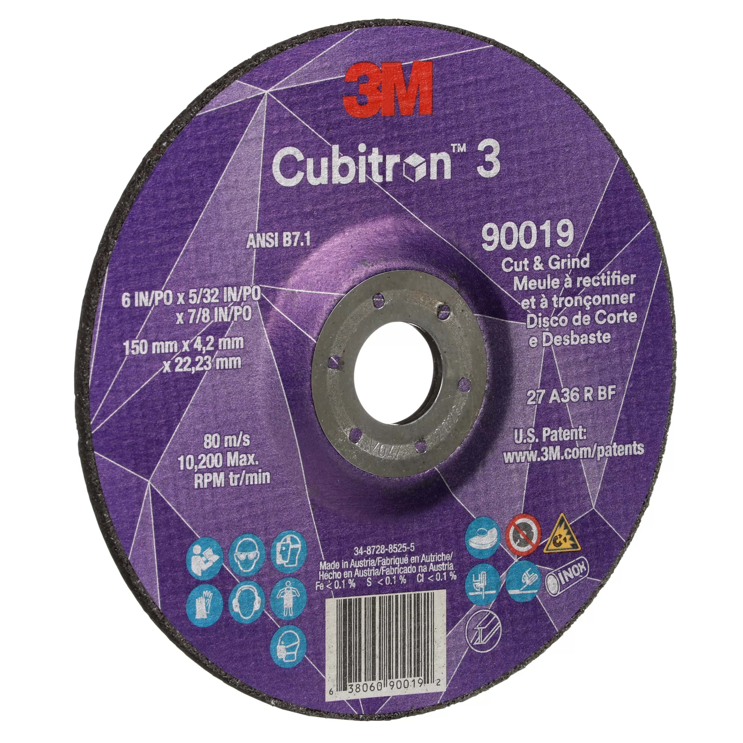 UPC 00638060900192 | 3M™ Cubitron™ 3 Cut and Grind Wheel