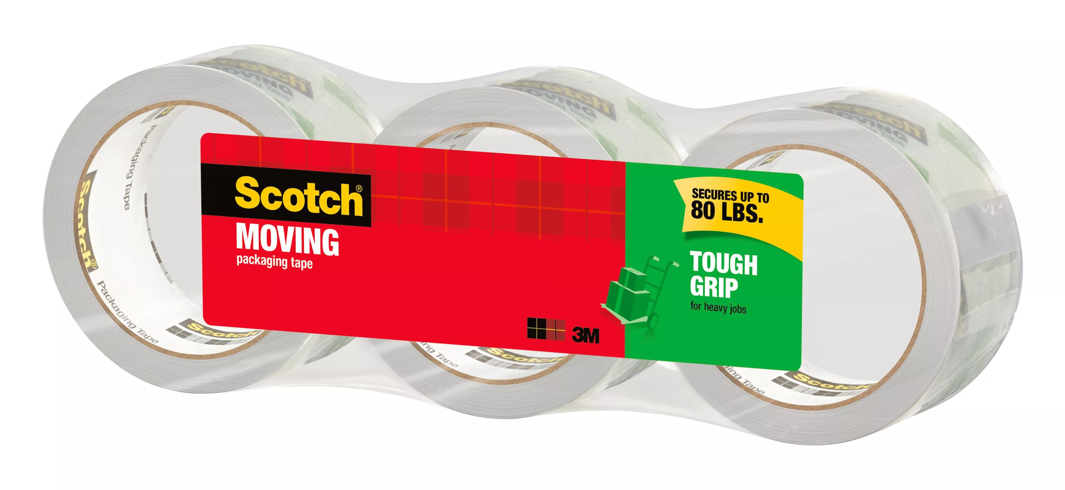 Scotch® Tough Grip Moving Packaging Tape 3500-40-3, 1.88 in x 43.7 yd
(48 mm x 40 m)