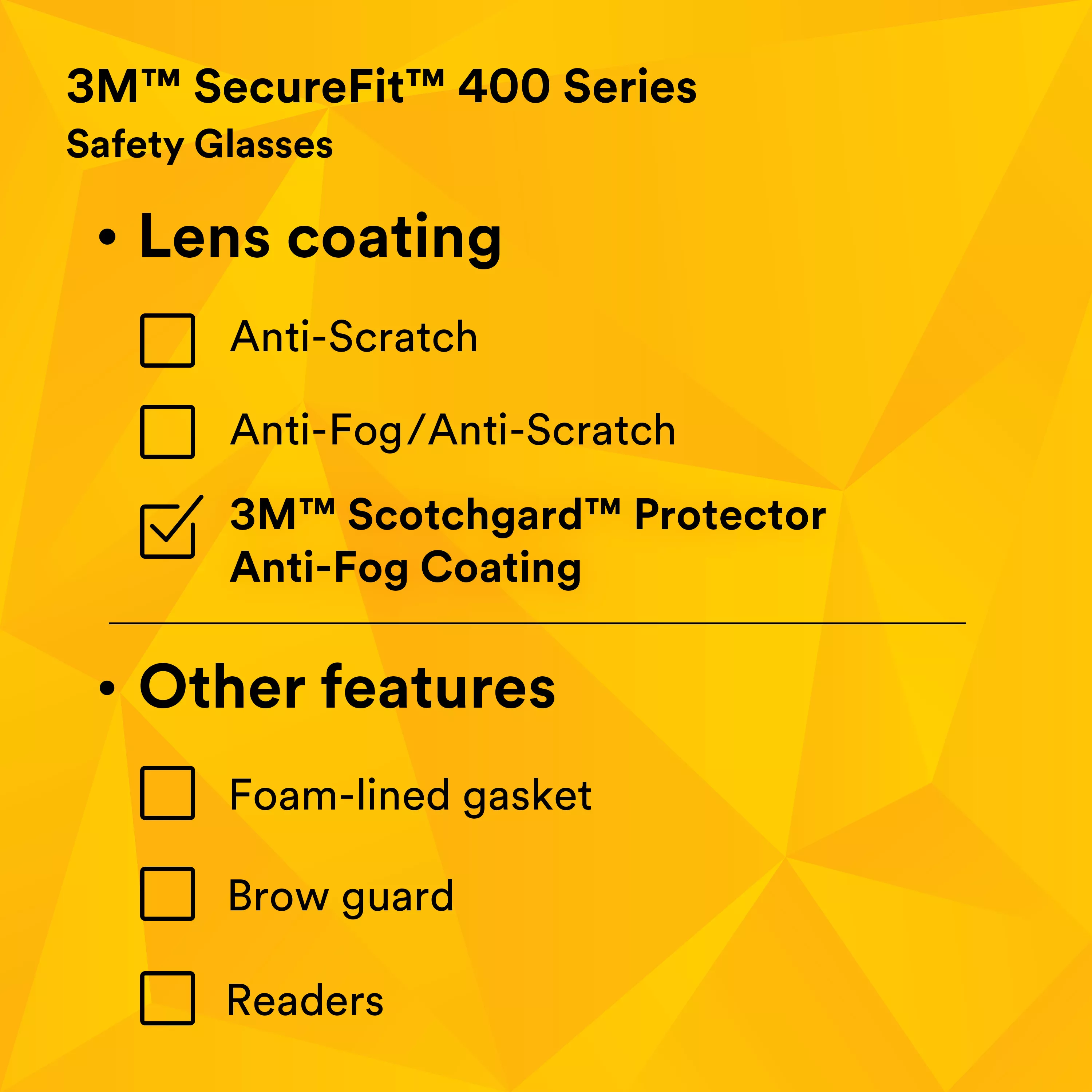 SKU 7100155940 | 3M™ SecureFit™ Safety Glasses SF405SGAF-BLA