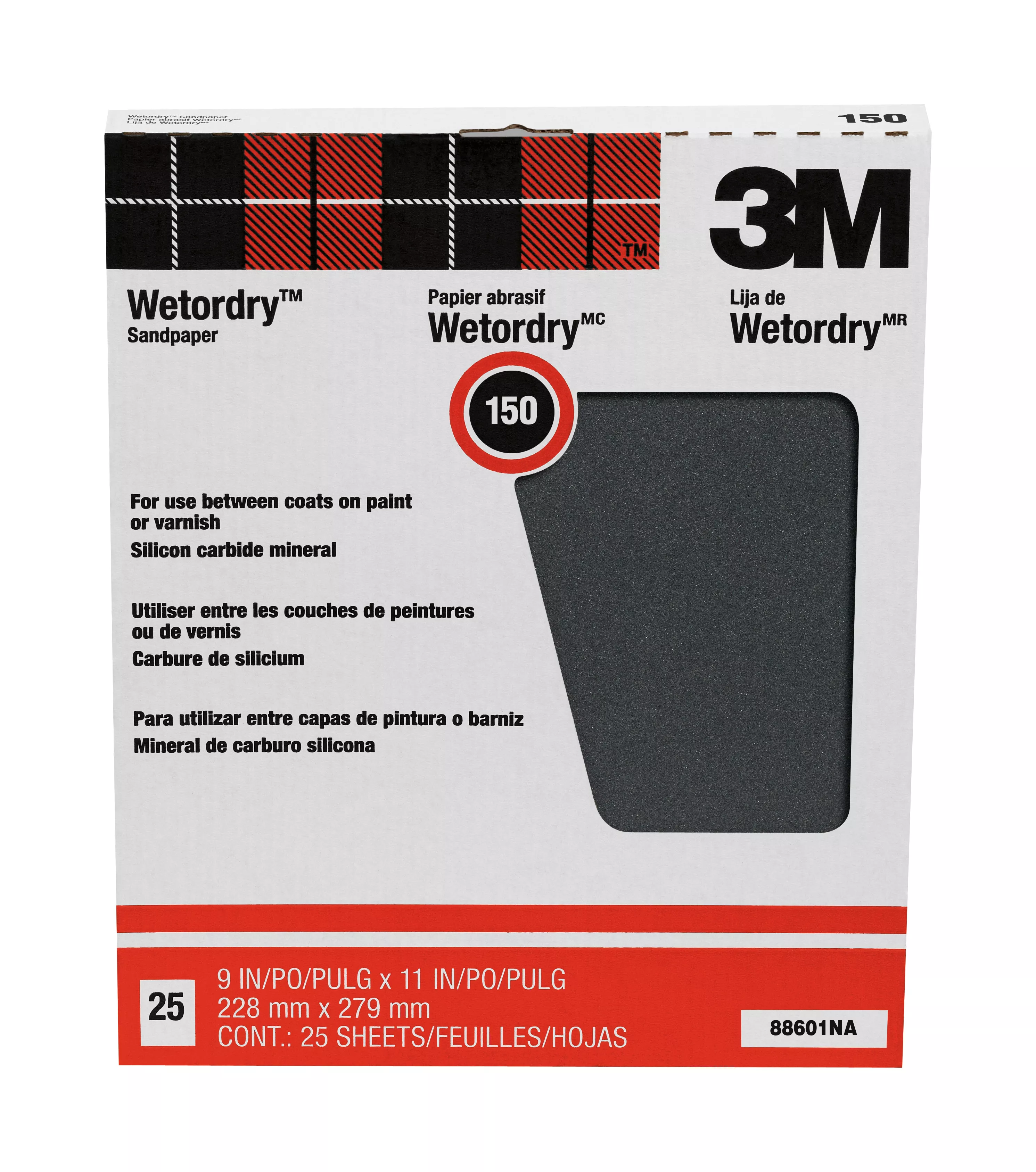 3M™ Pro-Pak™ Wetordry™ Sandpaper 88601NA, 9 in x 11 in (22.8 cm x 27.9
cm)