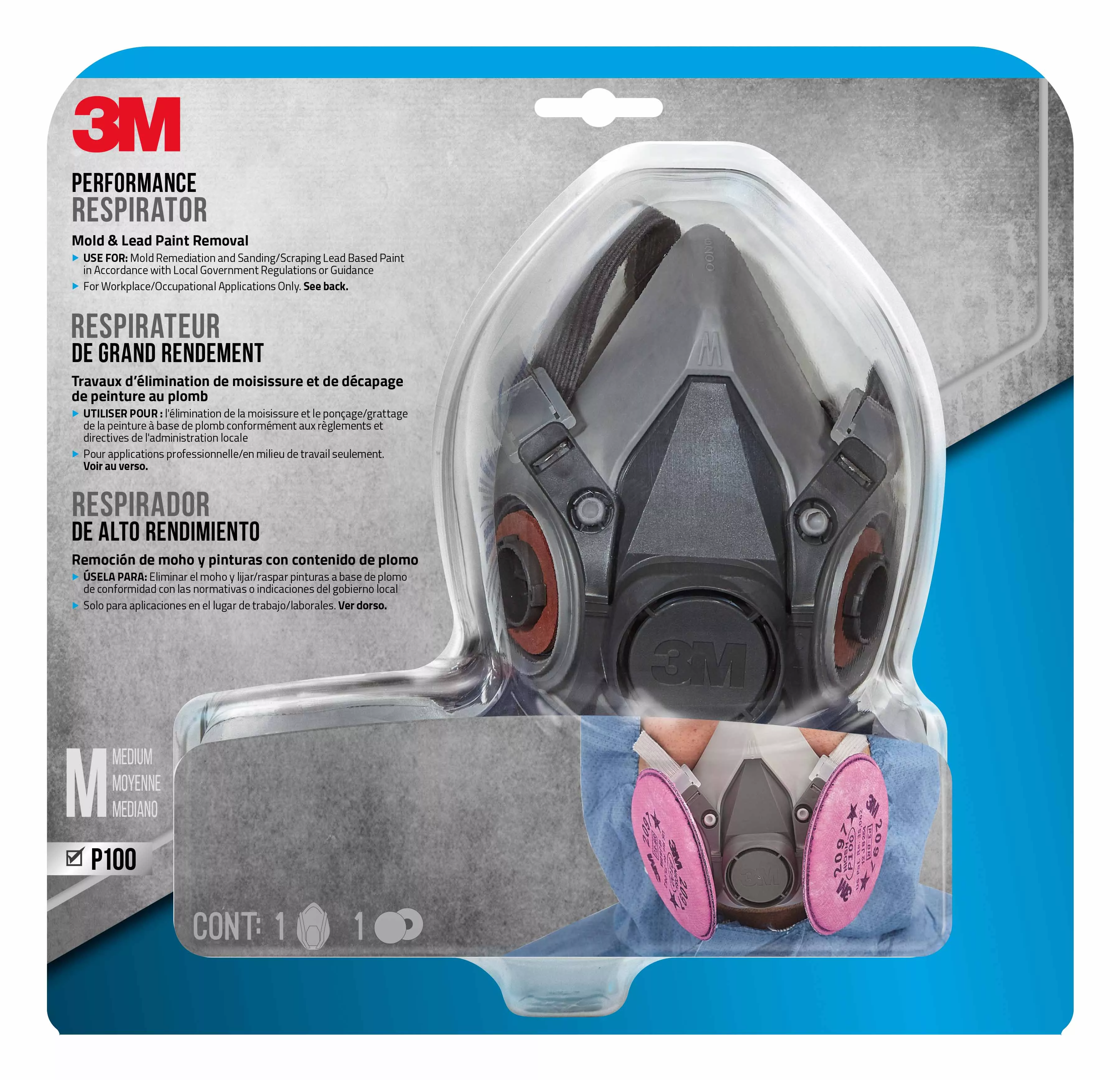 SKU 7100159328 | 3M™ Performance Mold and Lead Paint Removal Respirator P100