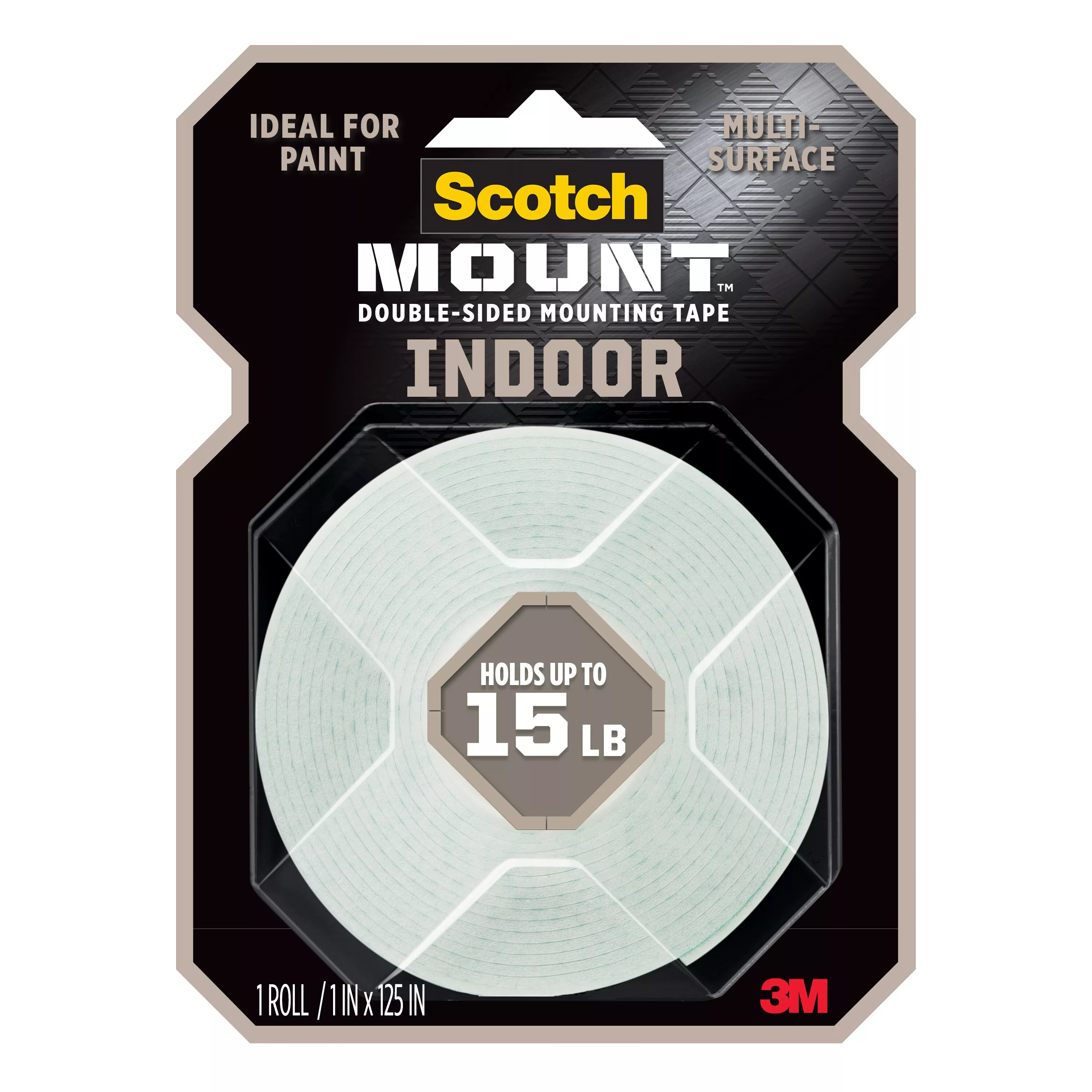 Scotch-Mount™ Indoor Double-Sided Mounting Tape 314H-MED, 1 in x 125 in (2,54 cm x 3,17 m)