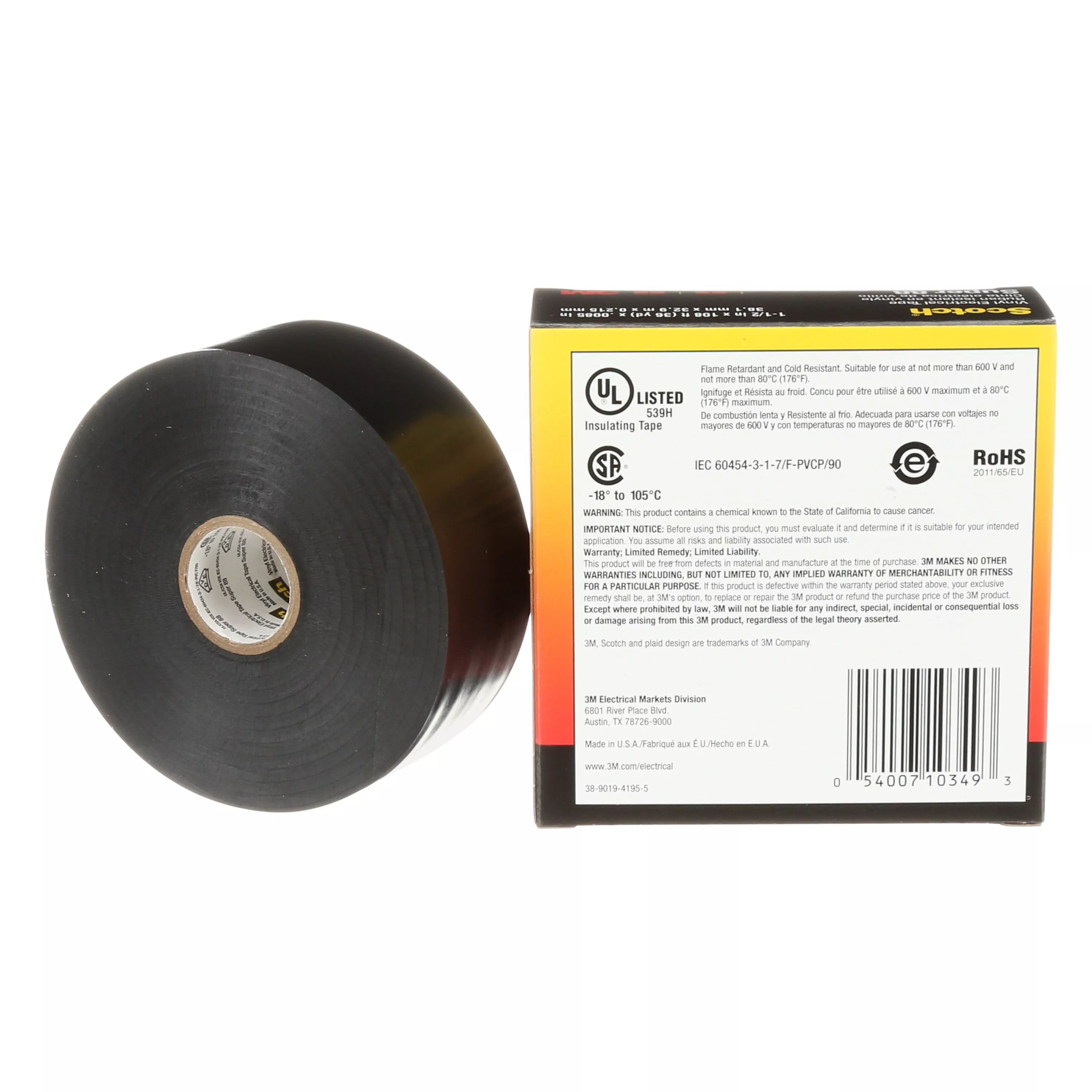 7000031459 | Scotch® Vinyl Electrical Tape Super 88