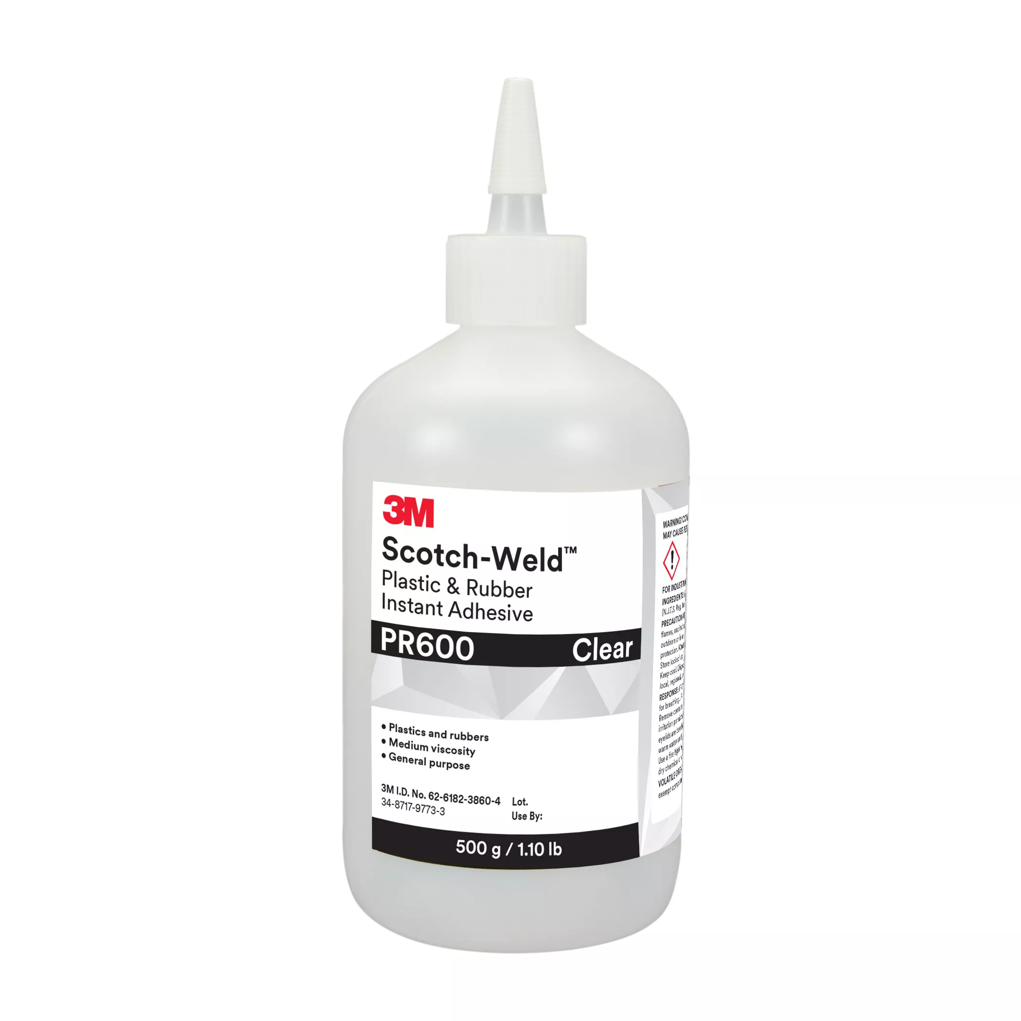 3M™ Scotch-Weld™ Plastic & Rubber Instant Adhesive PR600, Clear, 500
Gram, 1/Case