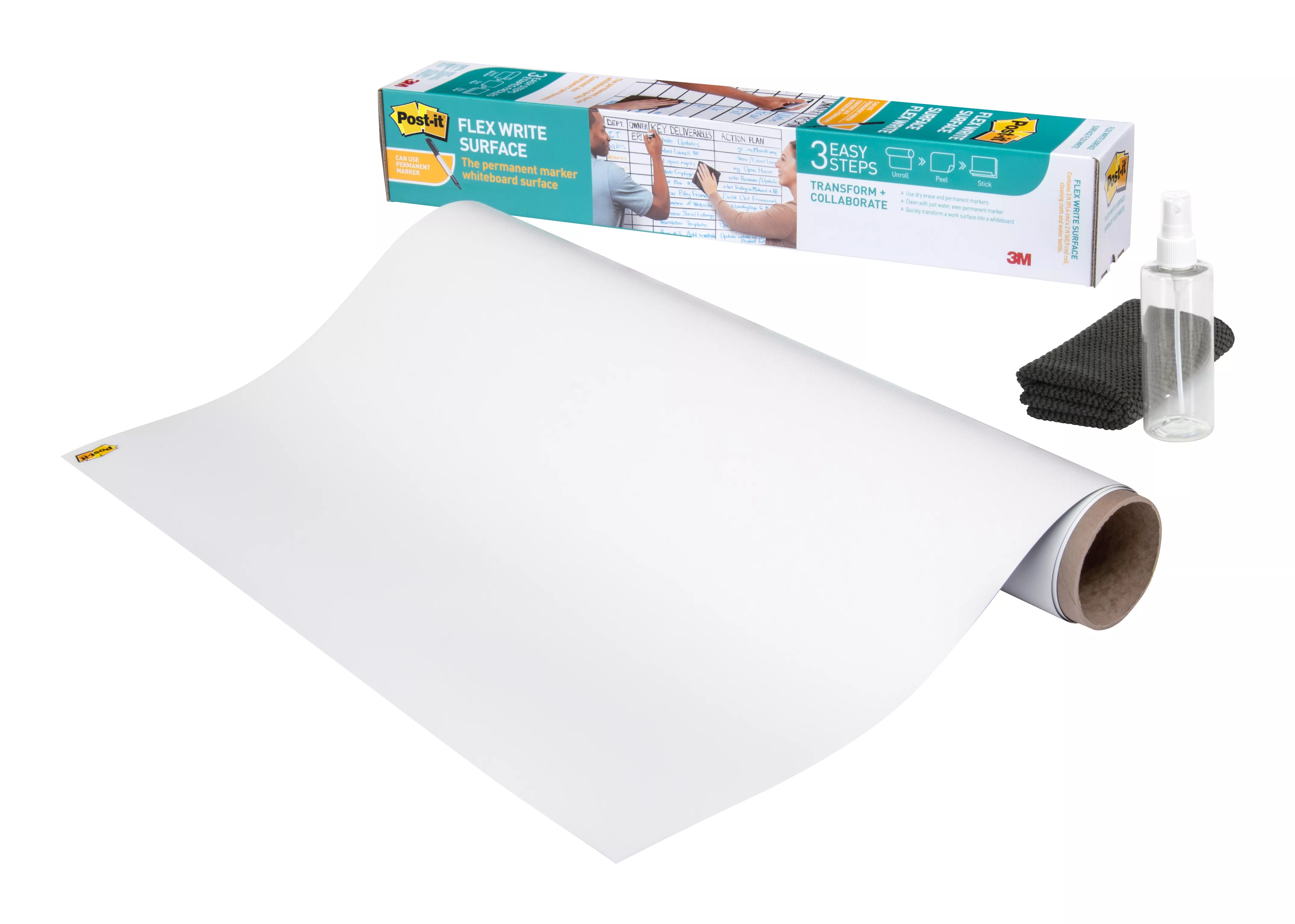 Post-it® Flex Write Surface, The Permanent Marker Whiteboard Surface, 3
ft. x 2 ft.